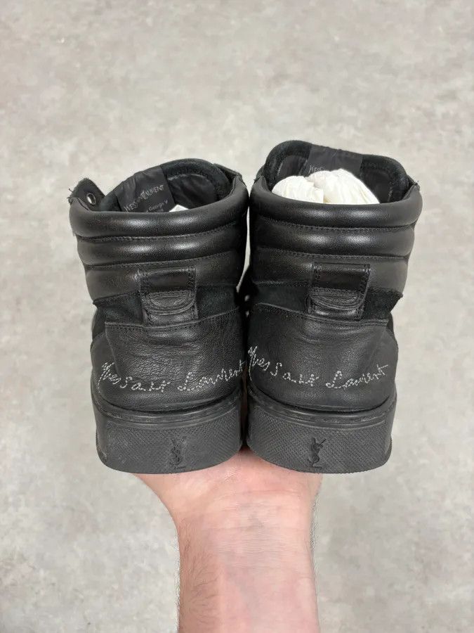Yves Saint Laurent FW2002 Yves Saint Laurent Black Suede Leather High Sneakers Size US 7 / EU 40 - 6 Thumbnail