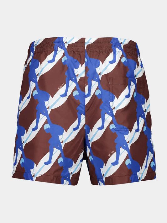 Gucci o1la5ras0426 Printed Technical Poplin Swimshorts Size US 38 / EU 54 - 2 Thumbnail