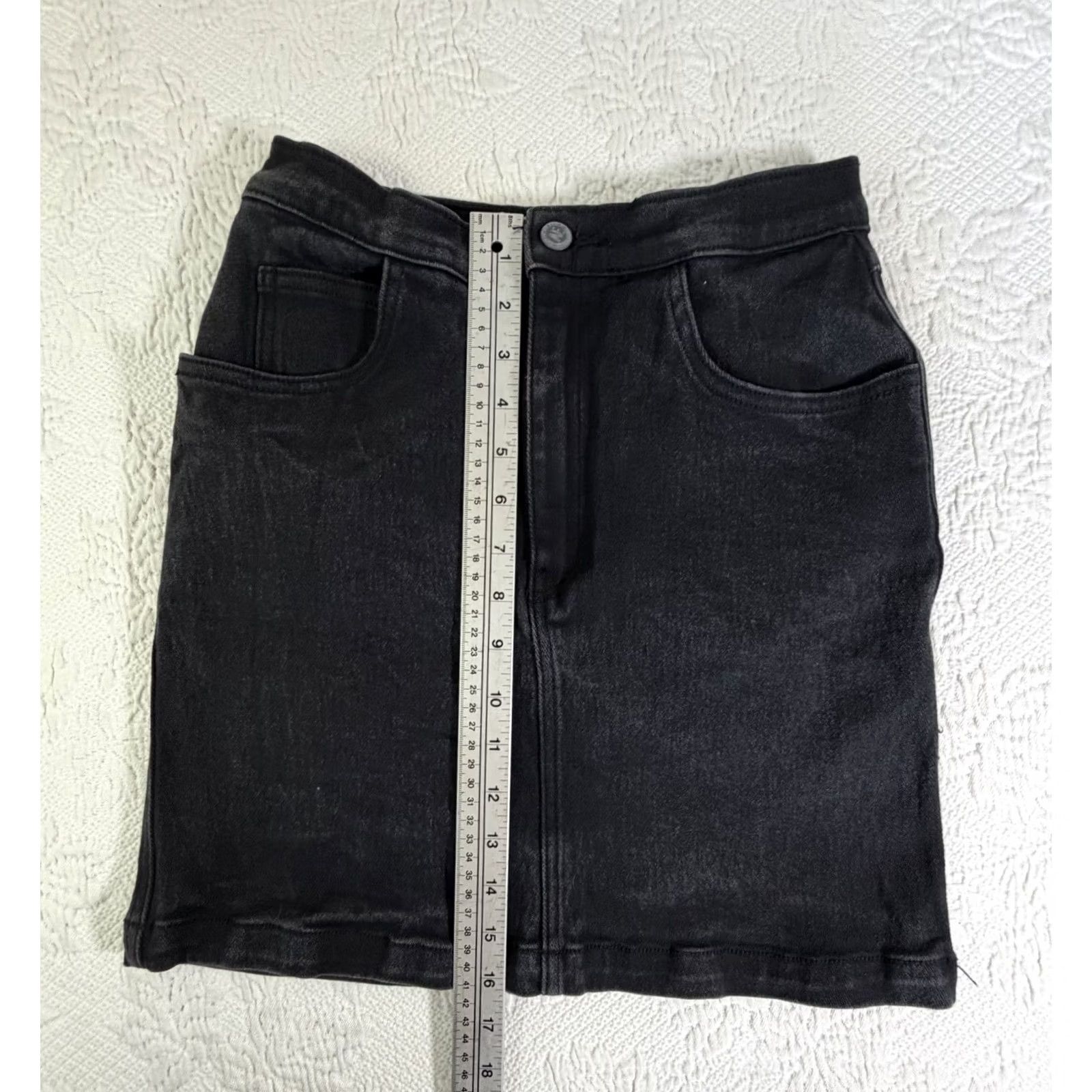 Harley Davidson Harley-Davidson Black Denim Mini Skirt Women's Size 6 Biker Grunge Size 28" / US 6 / IT 42 - 4 Thumbnail