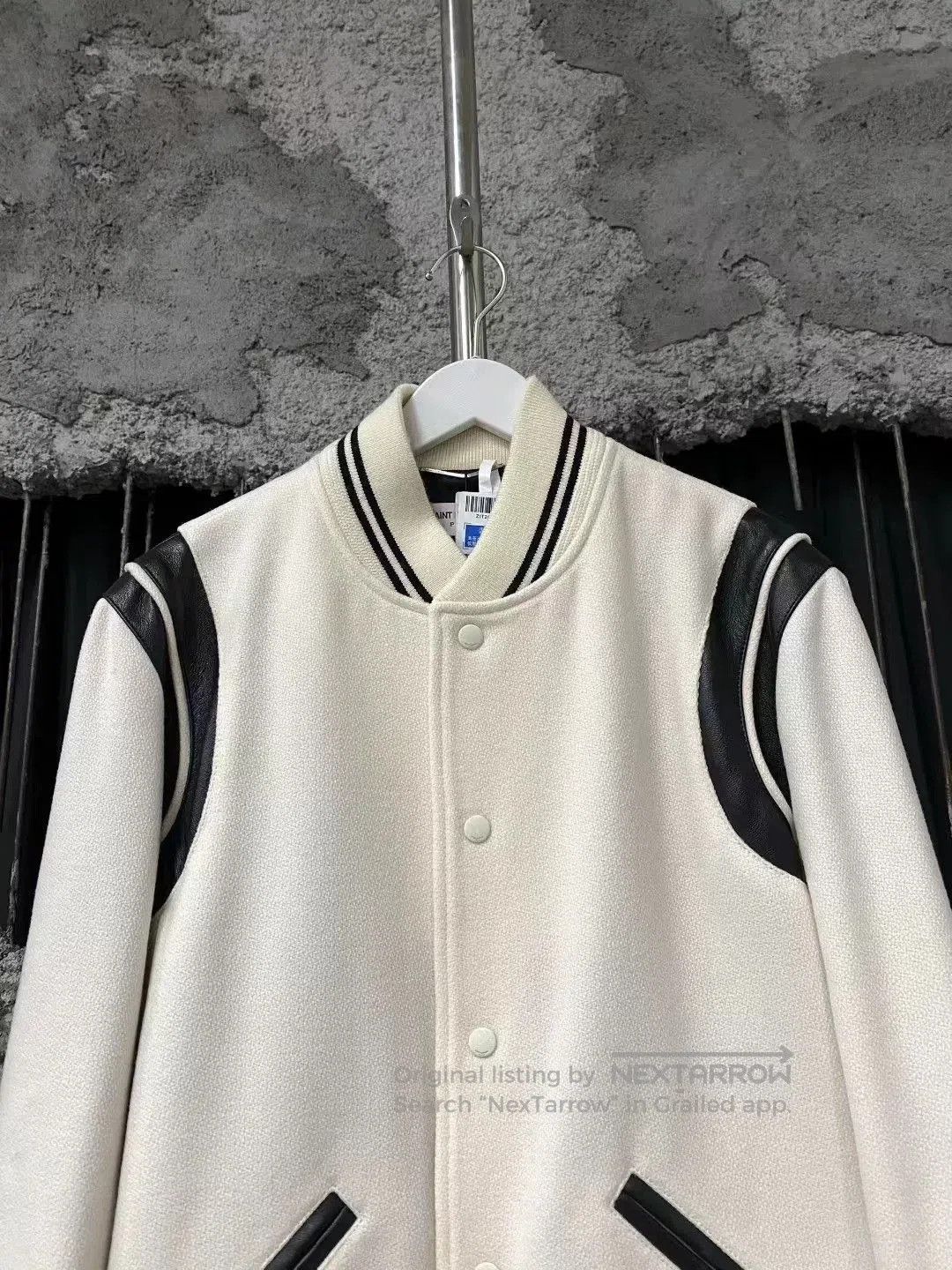 Saint Laurent Paris Saint Laurent White Baseball Jacket. Size US M / EU 48-50 / 2 - 3 Thumbnail