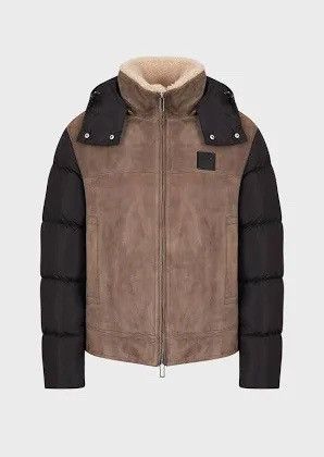Emporio Armani Emporio Armani hooded Suede and down jacket Size US L / EU 52-54 / 3 - 5 Thumbnail