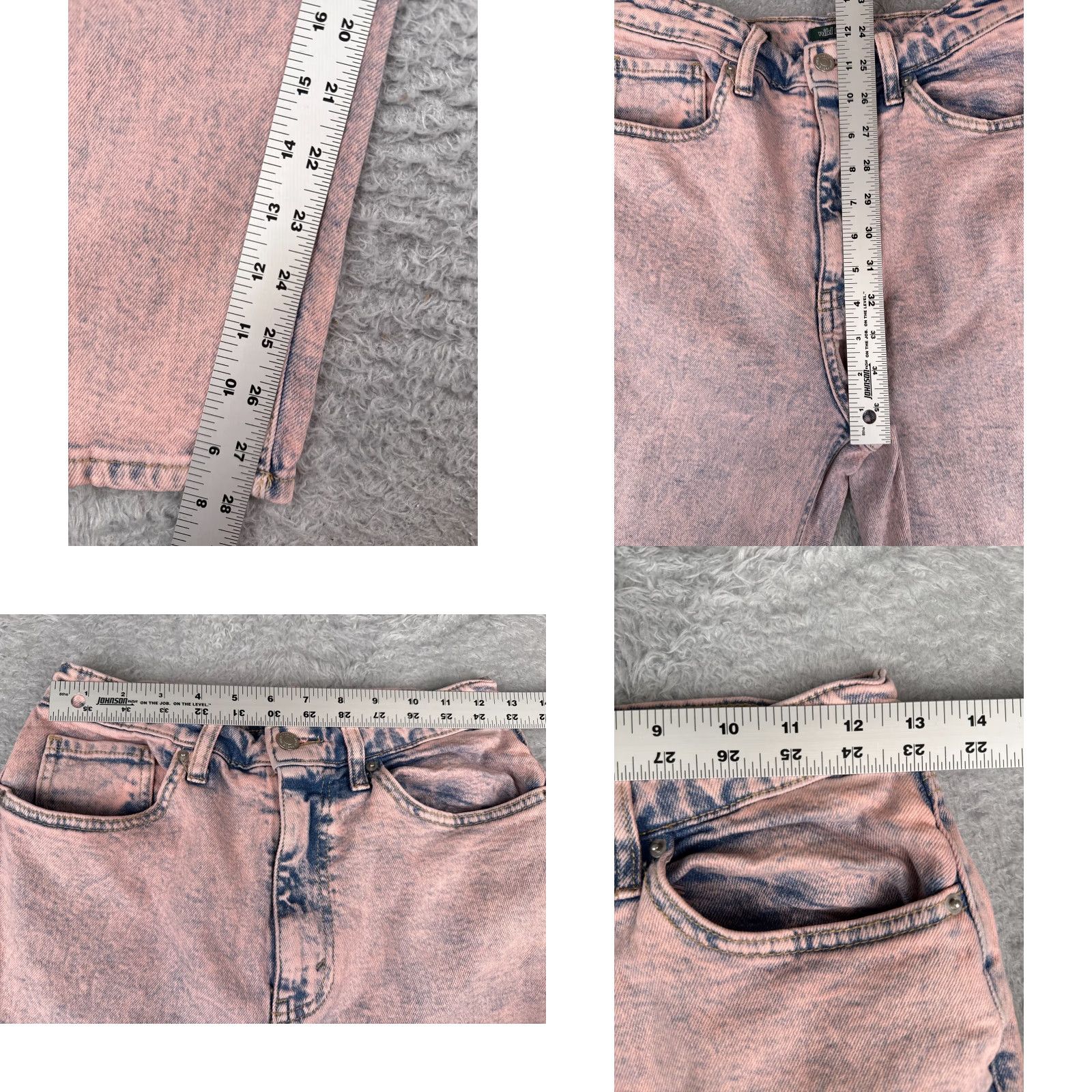 Vintage Wild Fabel Jeans Womens 4 Pink Blue Distressed High Rise Straight Cotton Size 27" / US 4 / IT 40 - 8 Thumbnail