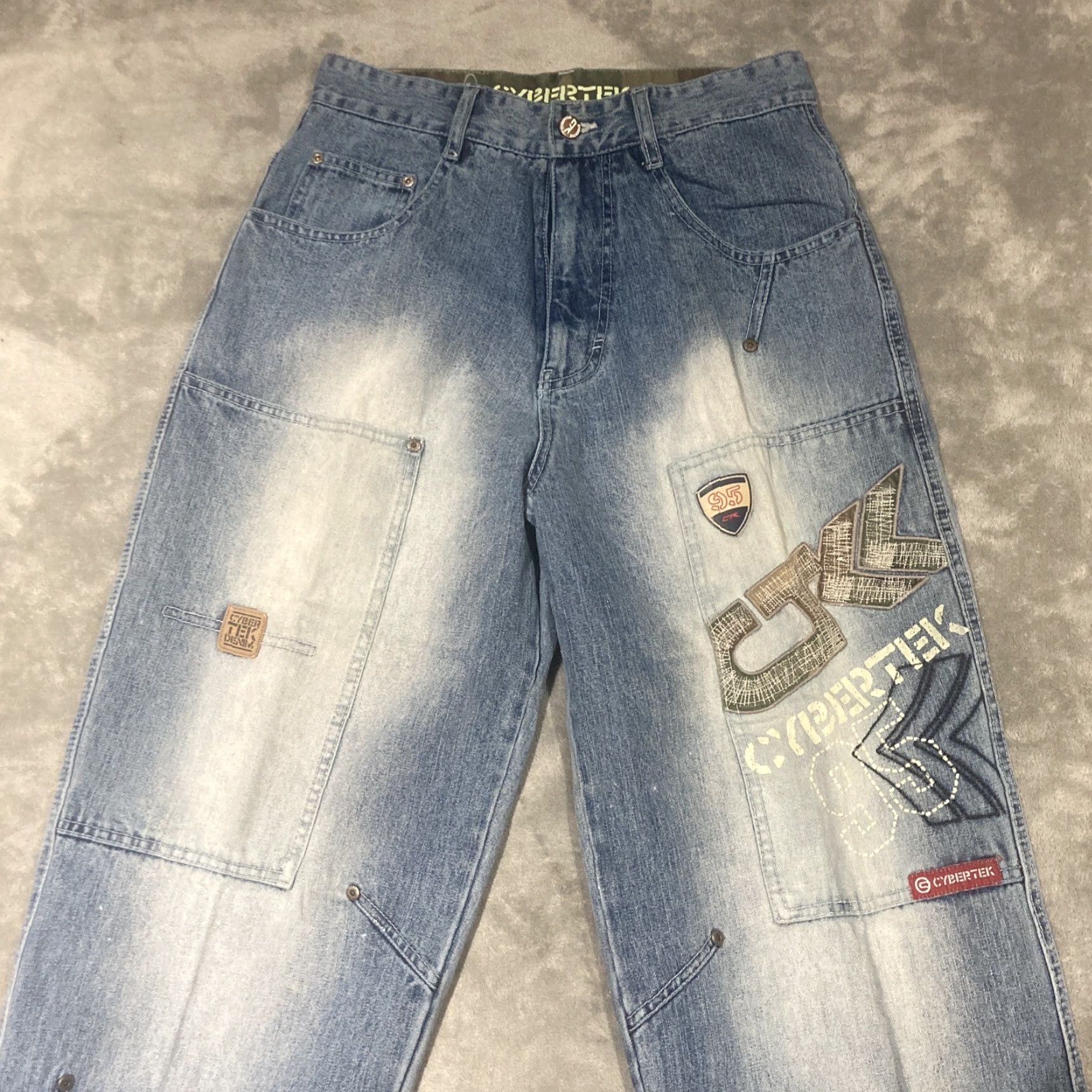 Vintage VINTAGE Cybertek Jeans Mens 30x29 Baggy Skater Hip Hop Embroidered Y2K RARE Size US 30 / EU 46 - 2 Thumbnail