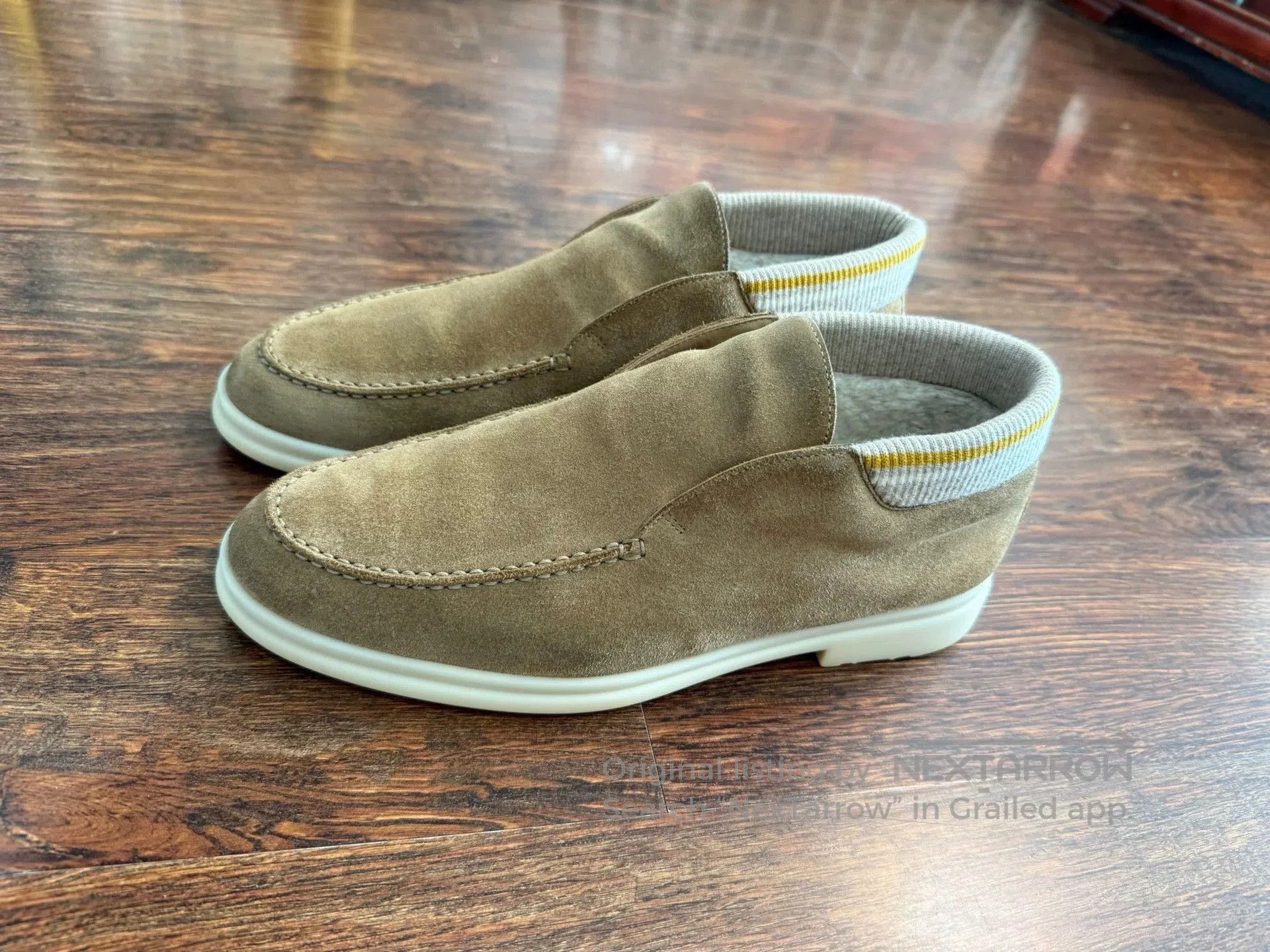 Loro Piana Beige Suede Slip-On Shoes. Size US 8 / EU 41 - 2 Thumbnail