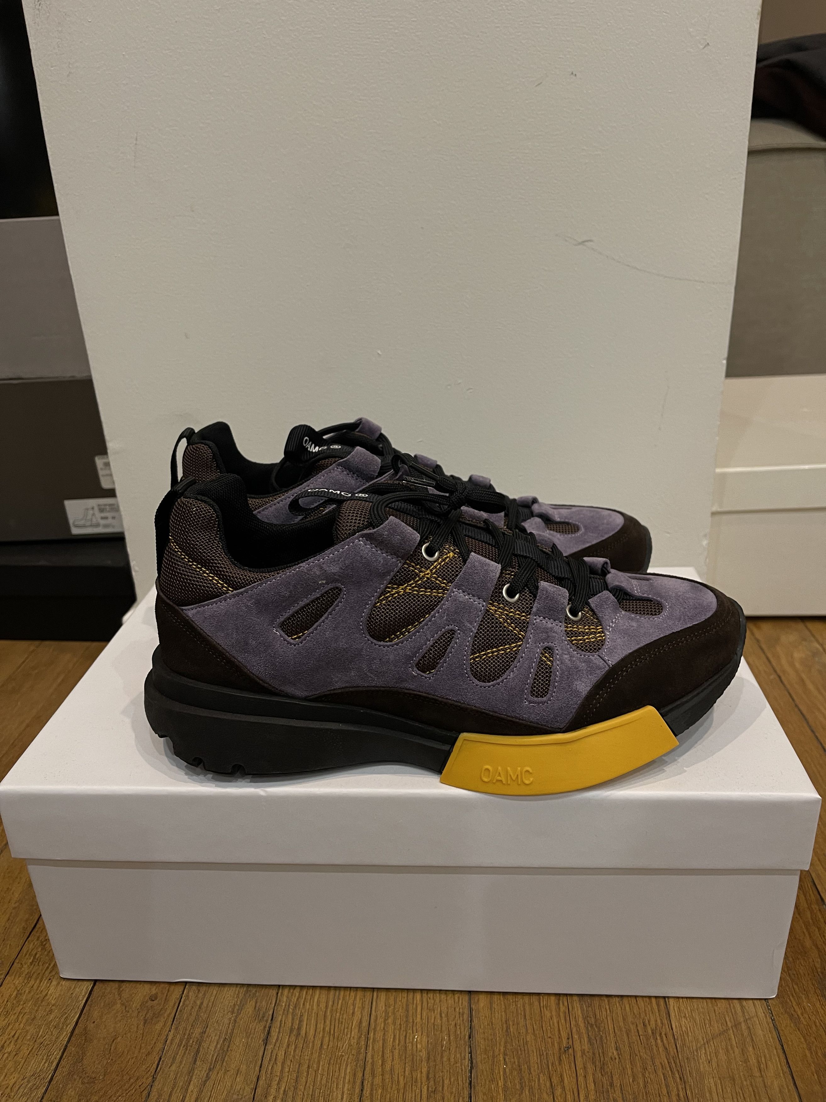 image of Oamc 23E28Oas23 Purple & Brown Sneakers (Acne Studio Vibe) in Brown/Purple, Men's (Size 10)