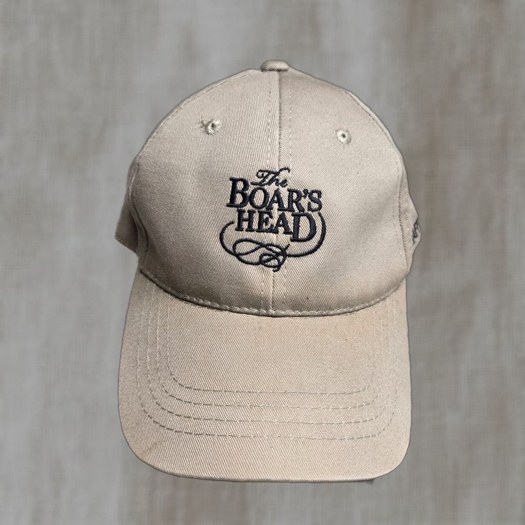 Vintage VINTAGE Boars Head Hat Cap Employee Adjustable One Size Tan Deli Meat Size ONE SIZE - 1 Thumbnail