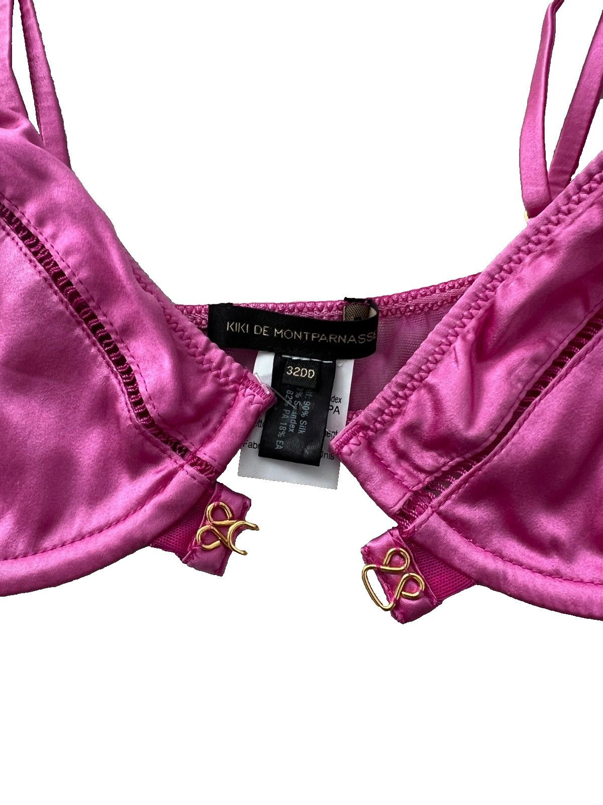 KIKI DE MONTPARNASSE Kiki De Montparnasse Silk Temptress Demi Bra Pink ( 32DD ) Size S / US 4 / IT 40 - 4 Thumbnail