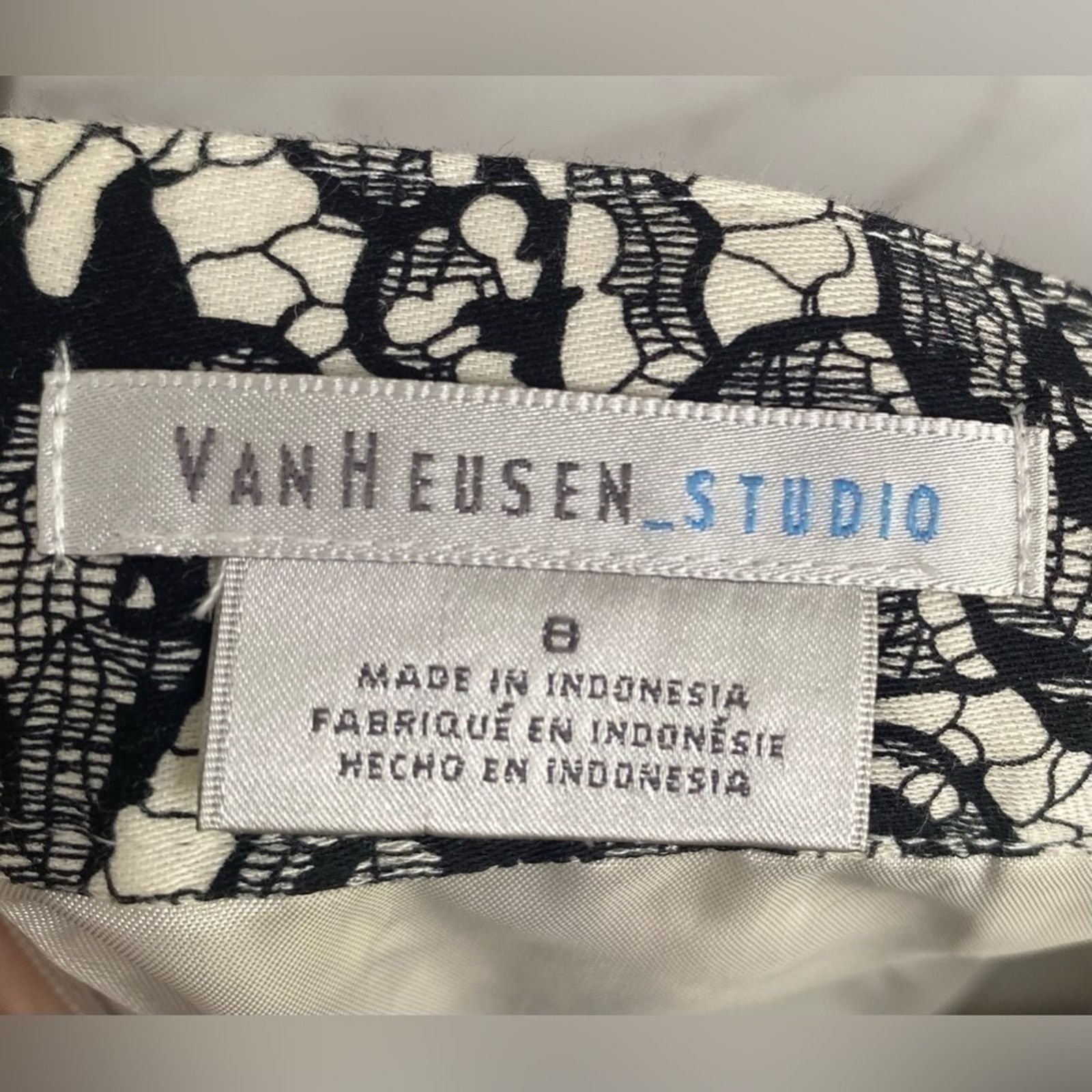 Van Heusen Van Heusen Studio | Lace Career Work Pencil Skirt | 8 Size 30" / US 8 / IT 44 - 3 Thumbnail