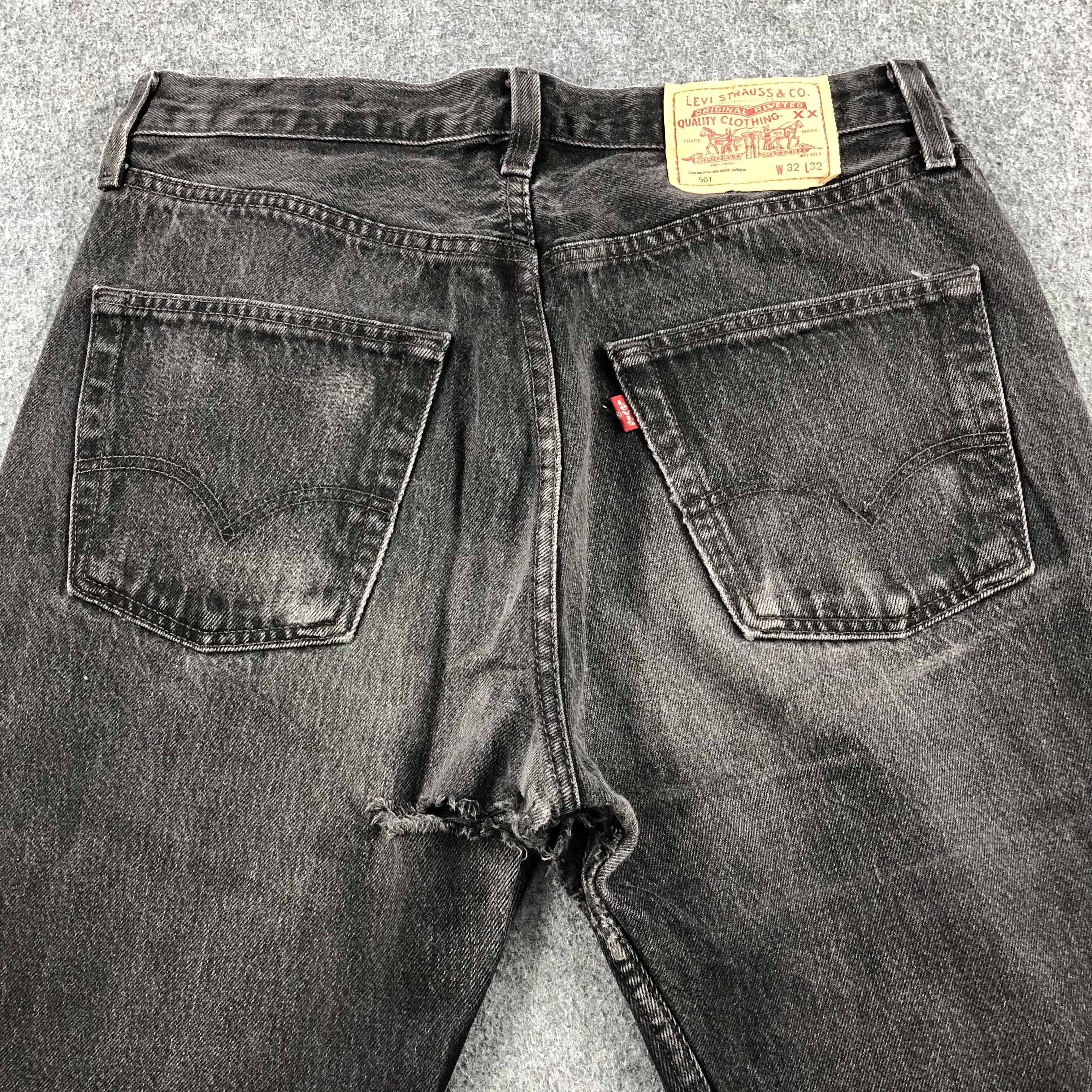 Levi's Vintage 90s Distress Levis 501 Jeans-J1418 Size US 32 / EU 48 - 4 Thumbnail