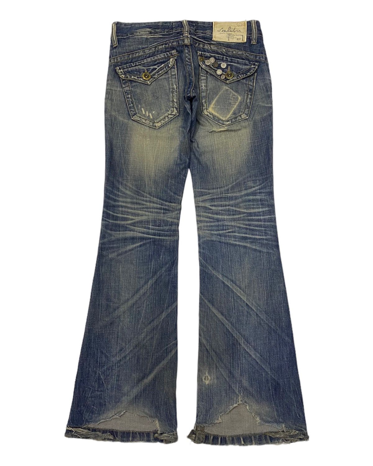If Six Was Nine 🔥FLARE JEANS LOLITA LOW RISE DISTRESSED FLARE DENIM JEANS Size US 30 / EU 46 - 2 Thumbnail