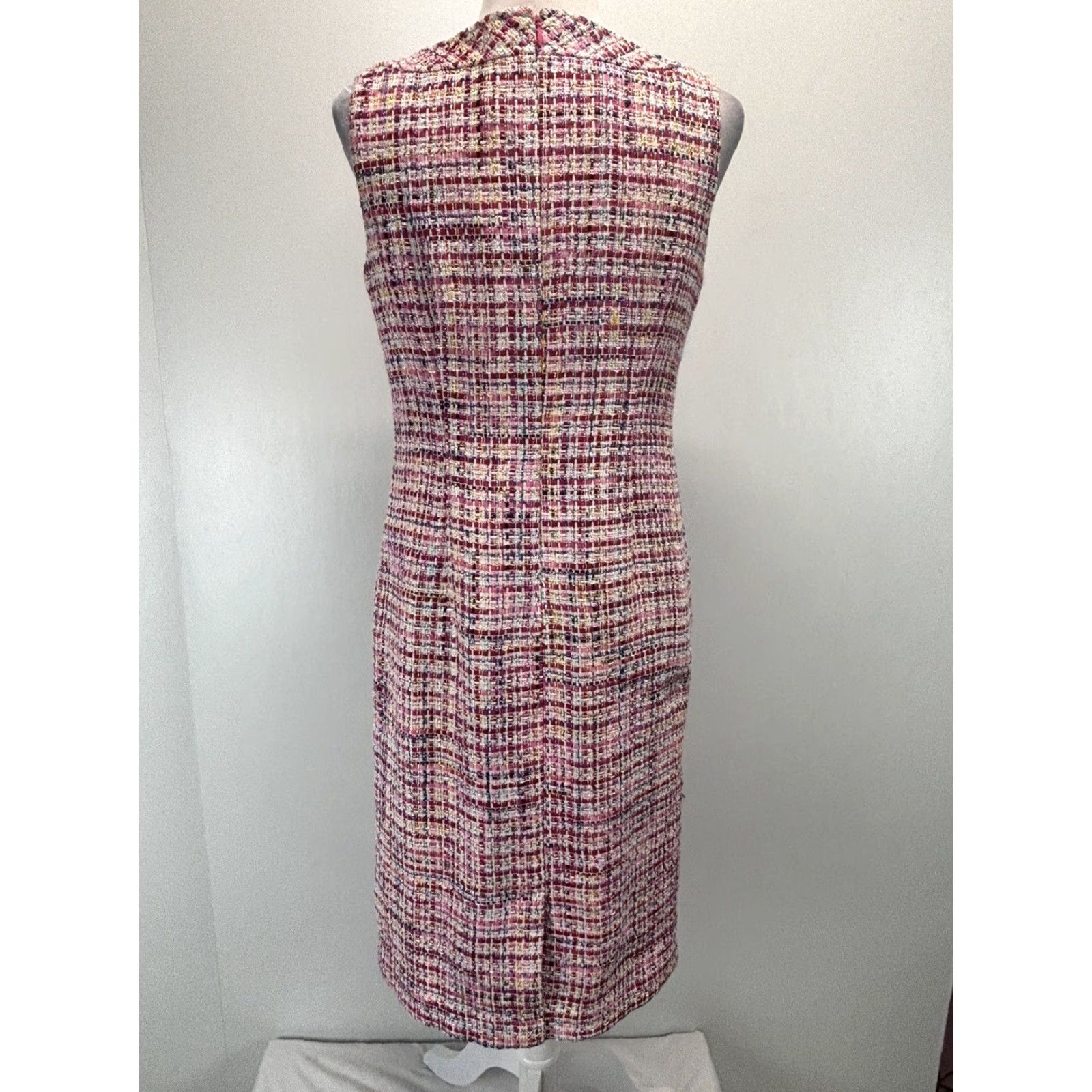 Talbots Talbots Women's Sleeveless Tweed Dress Jumper Size 4, Preppy Classic Sheath, Knee Length, Multicolor Size S / US 4 / IT 40 - 3 Thumbnail