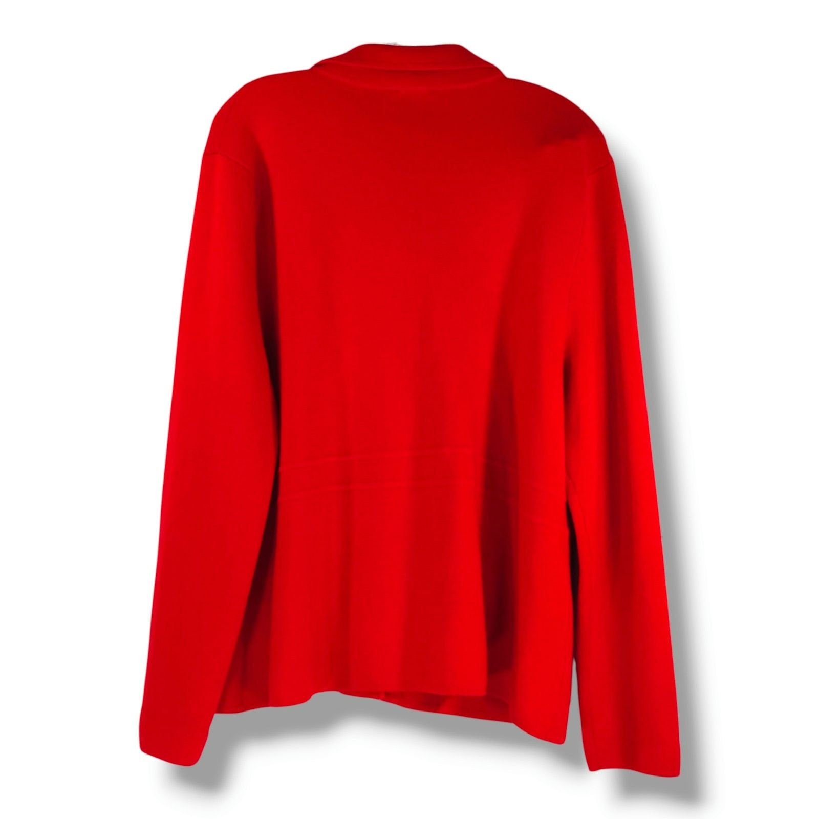 Talbots Merino Wool Sweater Blazer Red XL Knit Jacket