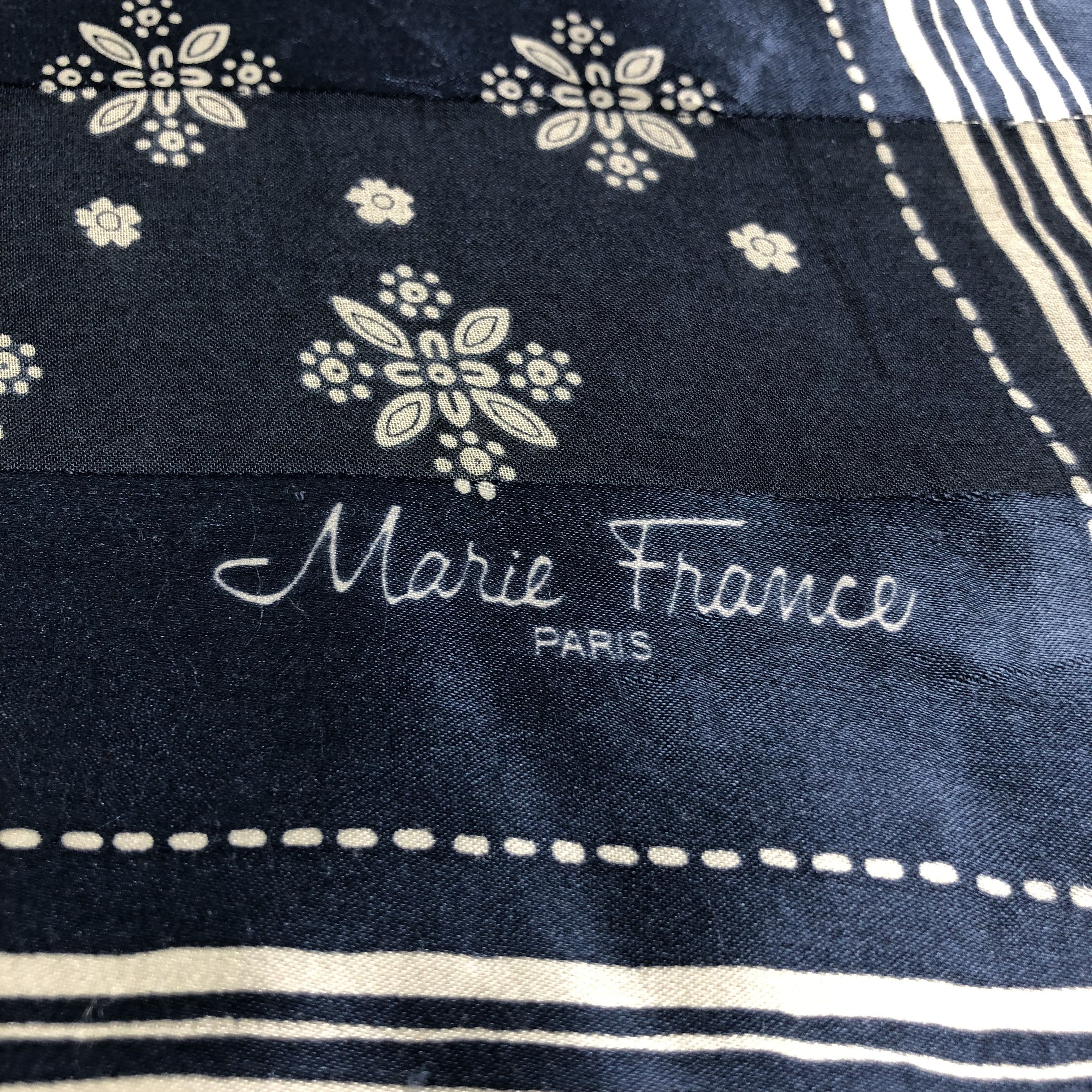 Vintage Marie France Floral Slit Thread Silk Scarf M838 Size ONE SIZE - 3 Thumbnail