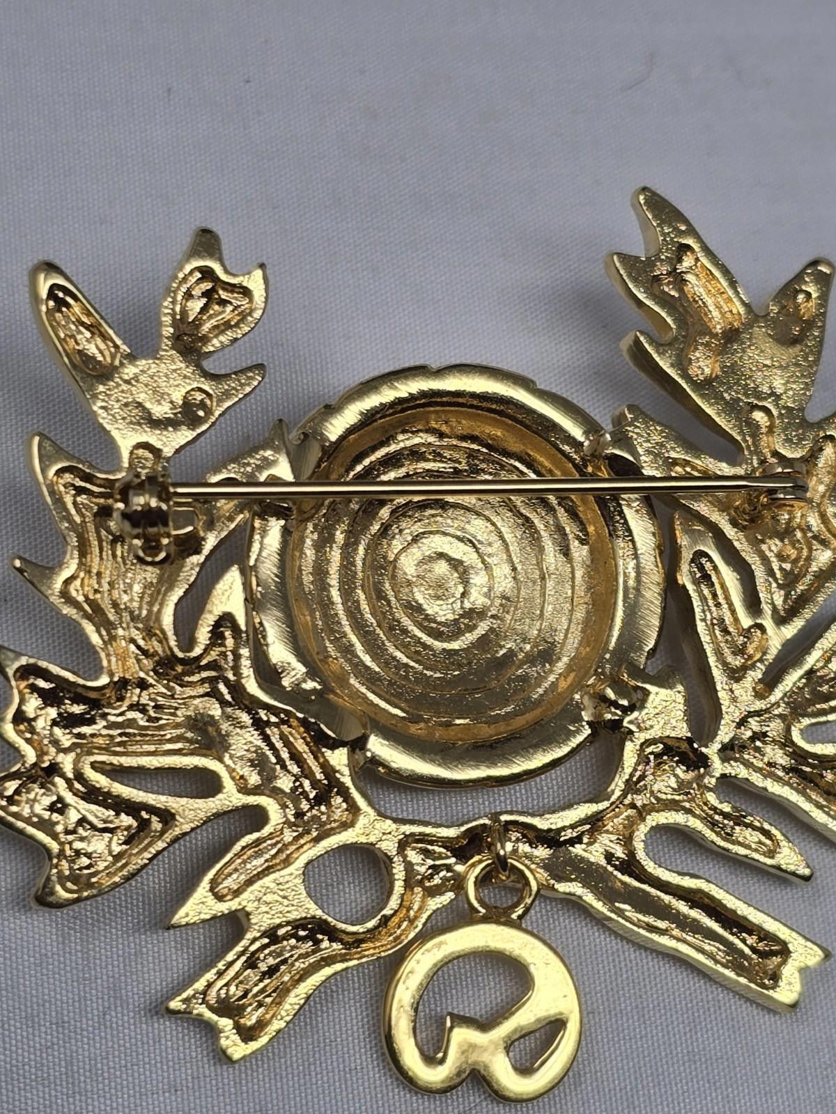 St. John Rare Perfect St.John Enamel & gold brooch W Dangling Emblem Size ONE SIZE - 4 Thumbnail