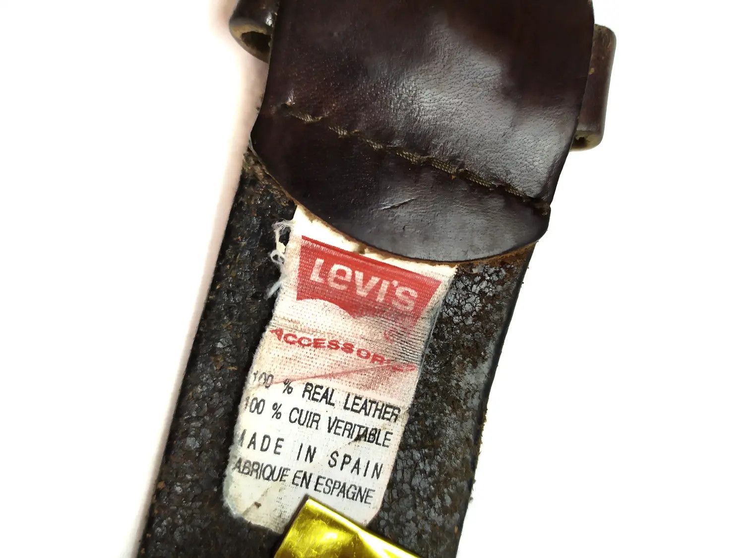 Genuine Leather × Levi's × Levi's Vintage Clothing Vintage Levi's Leather Belt Crafted Brown Size ONE SIZE - 7 Thumbnail