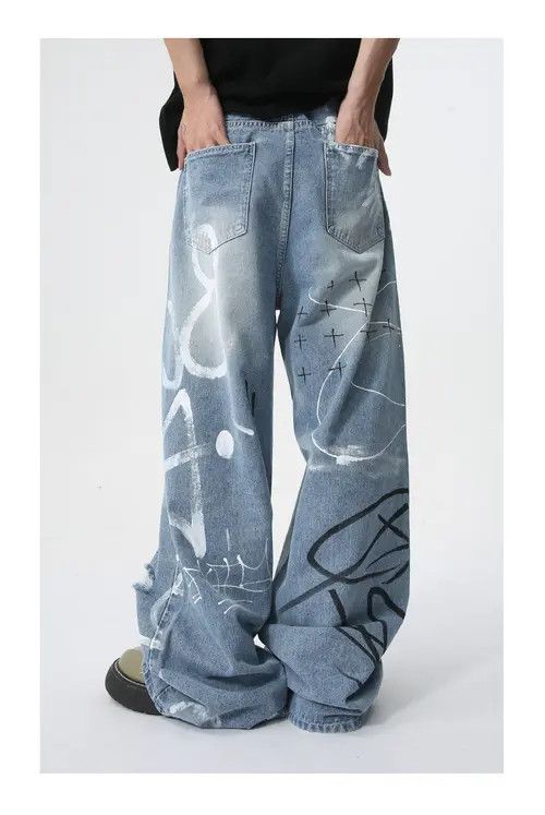 VIBE American street graffiti fun straight jeans trend Size US 32 / EU 48 - 6 Thumbnail
