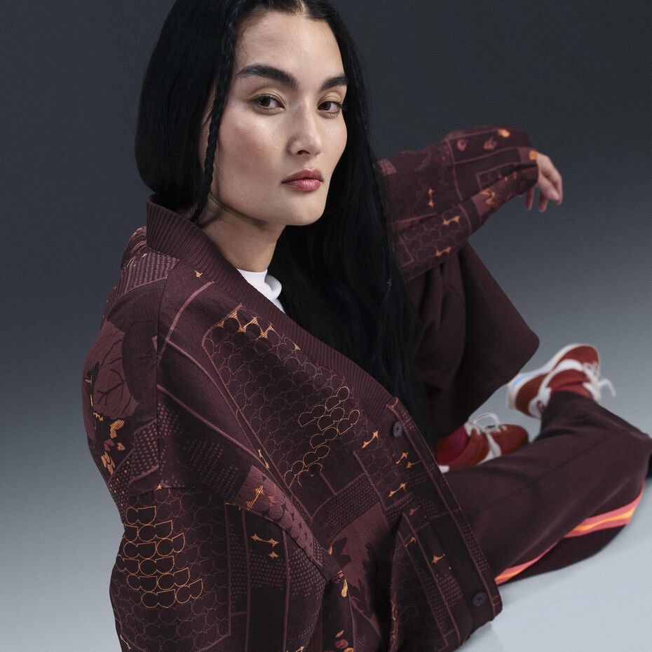 Nike Nike Naomi Osaka Jacquard Jacket Burgundy Crush Size L / US 10 / IT 46 - 3 Thumbnail