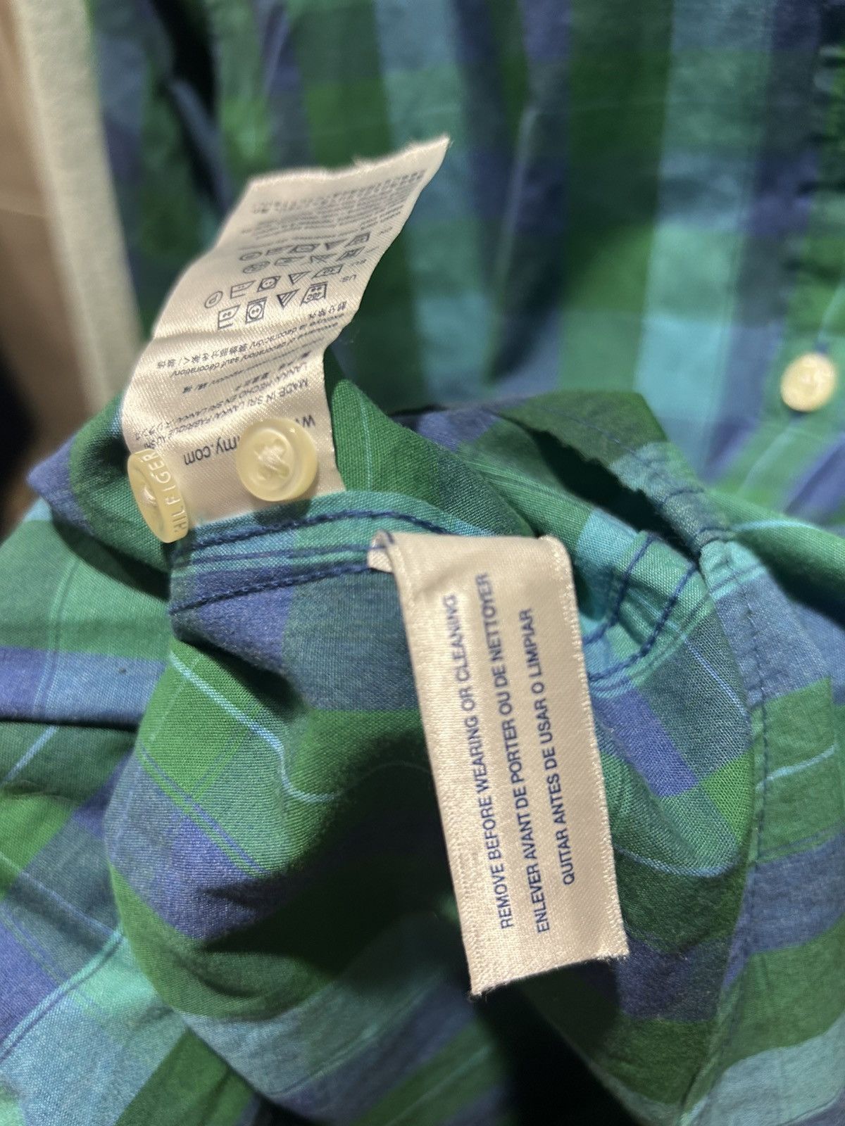 Tommy Hilfiger Tommy Hilfiger Custom Fit Green Blue Plaid Shirt Size US S / EU 44-46 / 1 - 7 Thumbnail