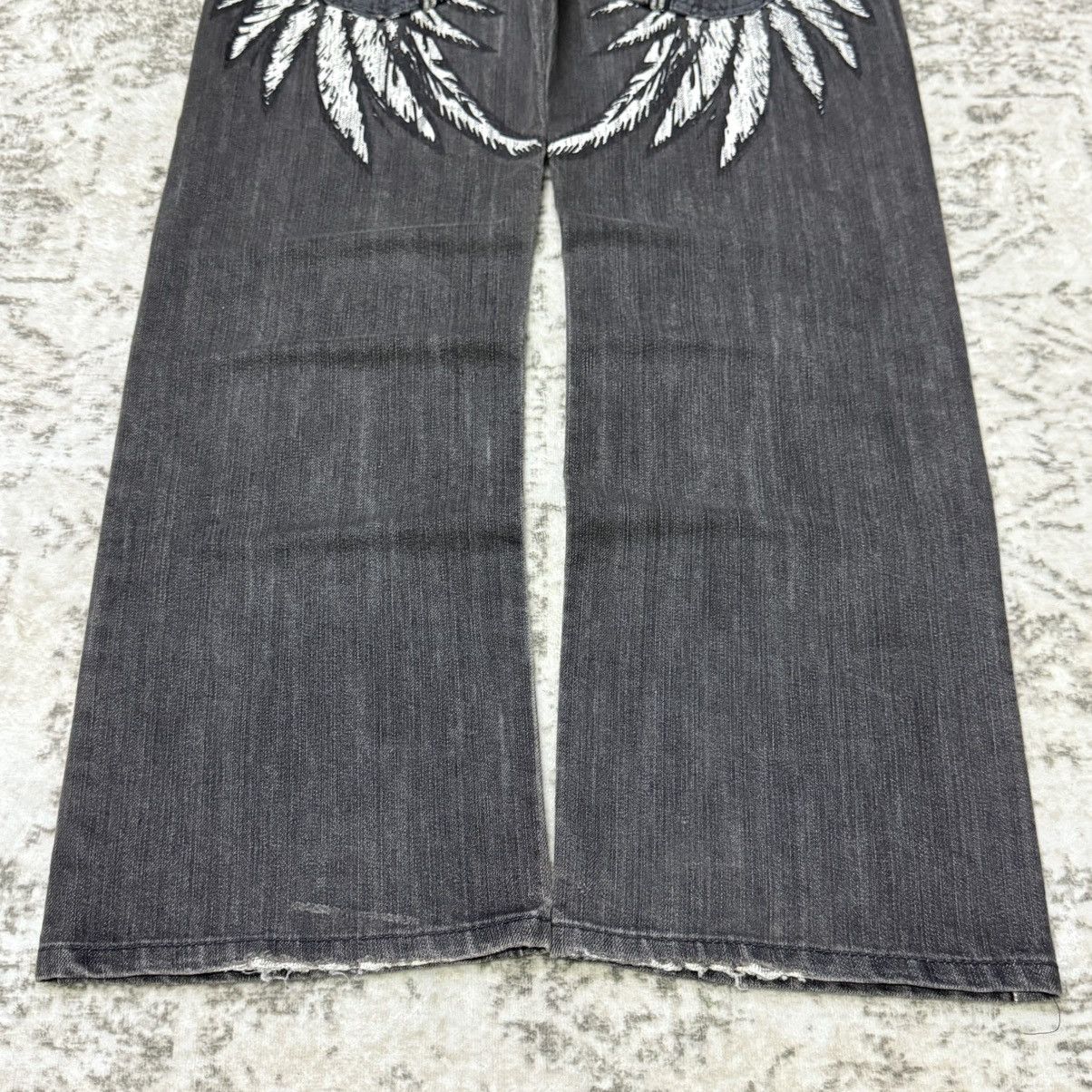 Japanese Brand Japanese Brand Red Ape Embroidery Gothic Wings Flare Jeans Size US 30 / EU 46 - 9 Thumbnail