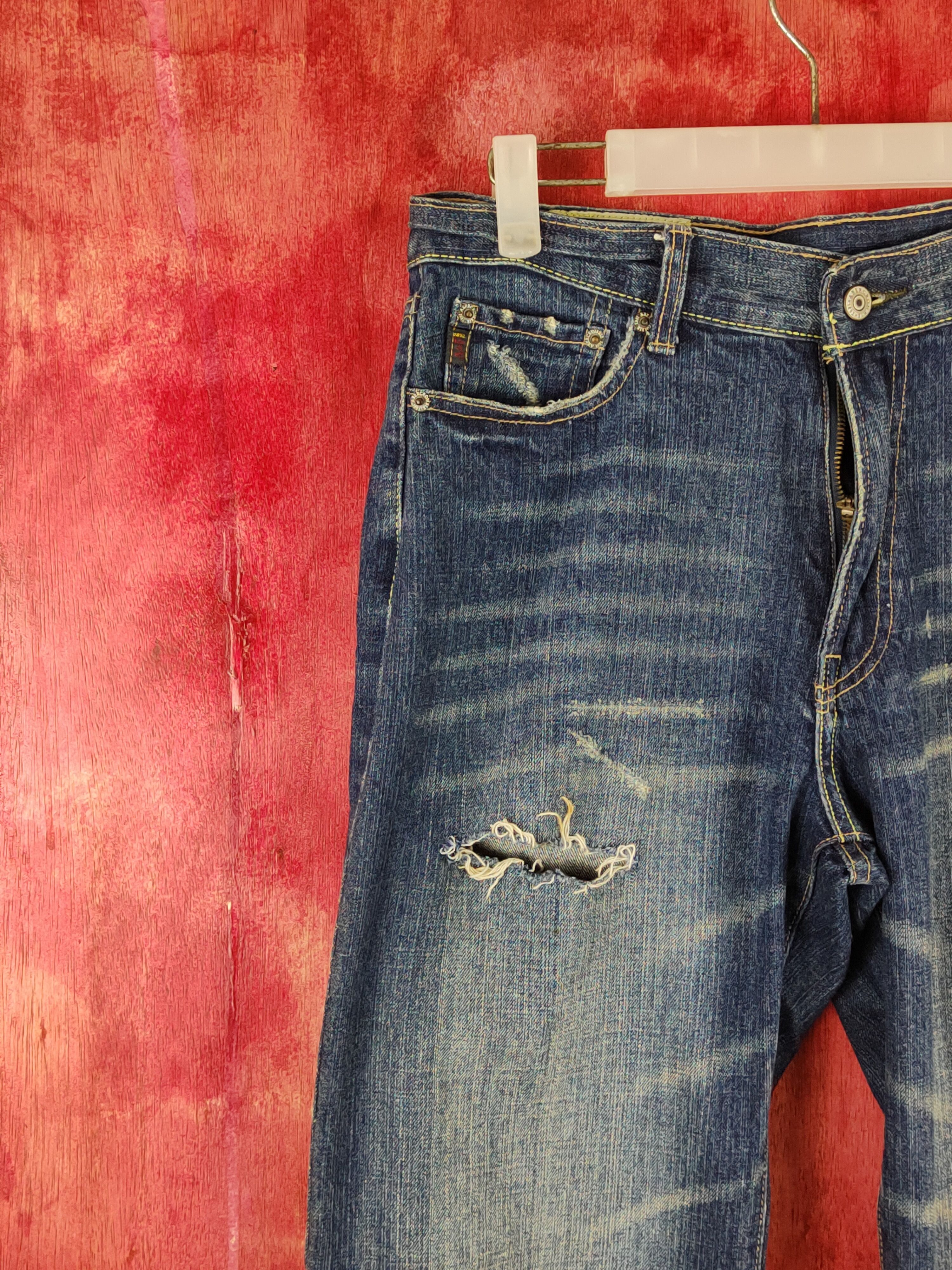 Abercrombie & Fitch Abercrombie&Fitch Blue Distressed ripped fadded Denim #S1602 Size US 31 - 3 Thumbnail