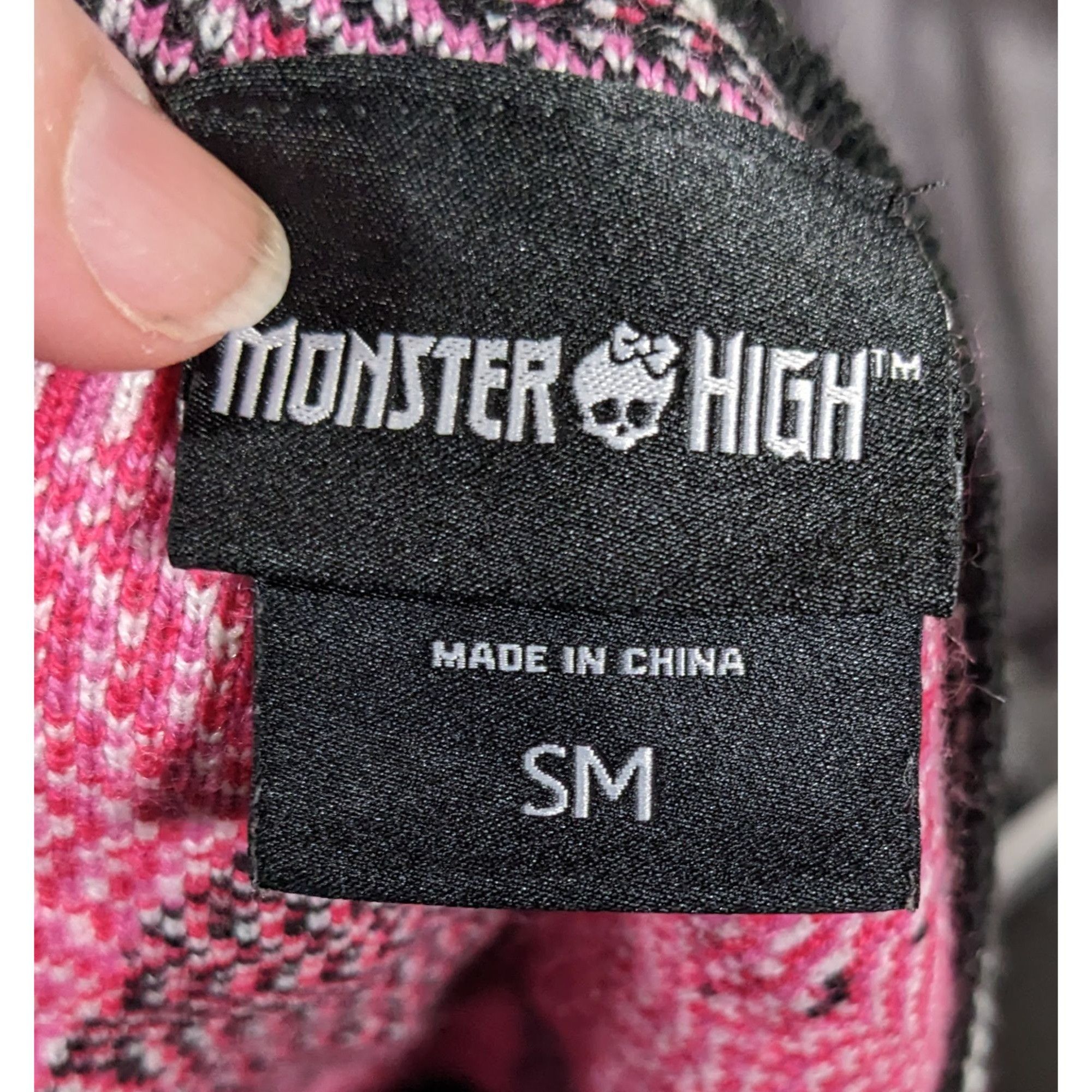 Other Monster High Pink And Black Argyle Cropped Sweater Size S / US 4 / IT 40 - 3 Thumbnail