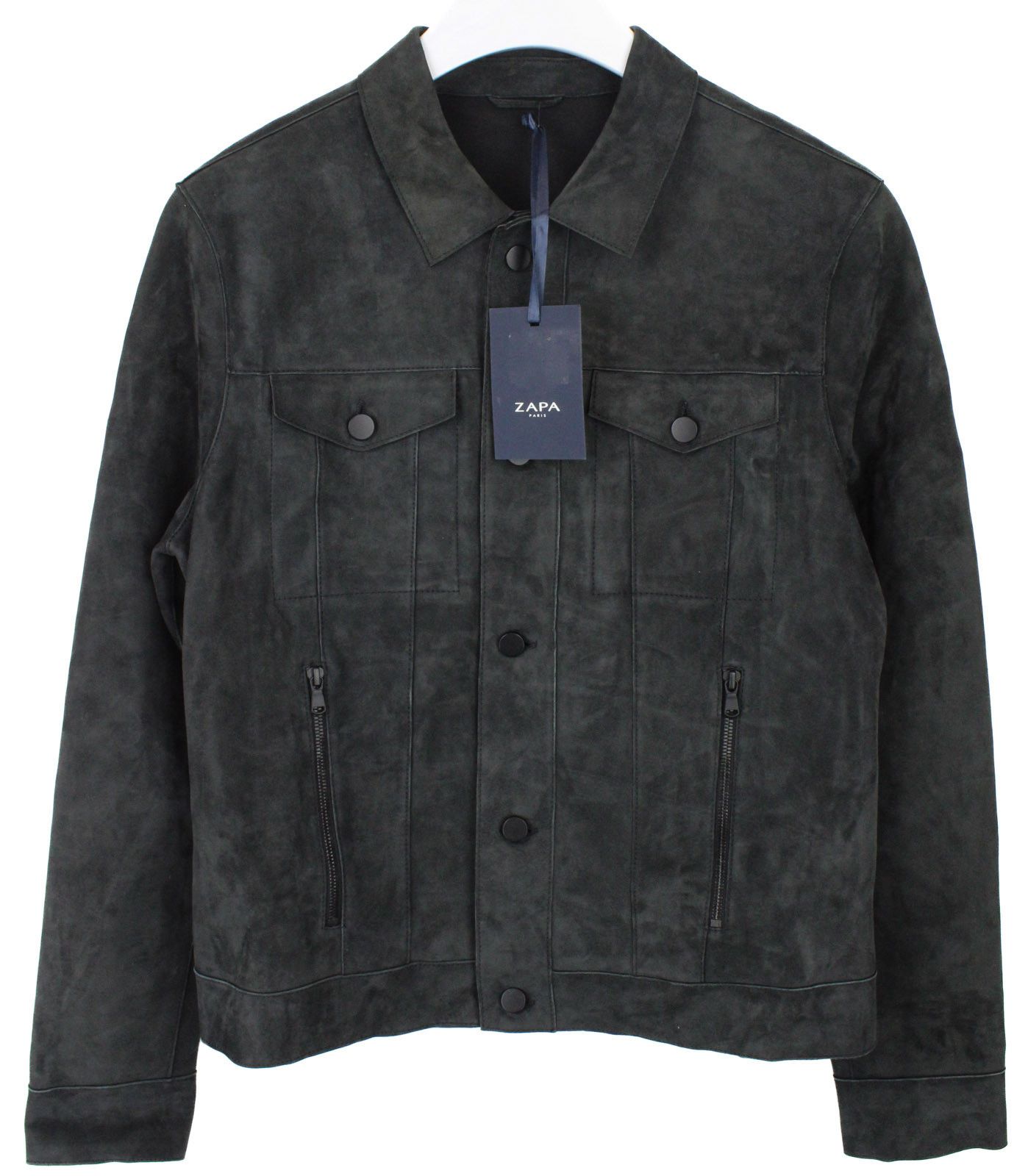 ZAPA ZAPA Jacket Men UK 38 Leather Rigid Buttons Faded Trucker Size US M / EU 48-50 / 2 - 1 Thumbnail