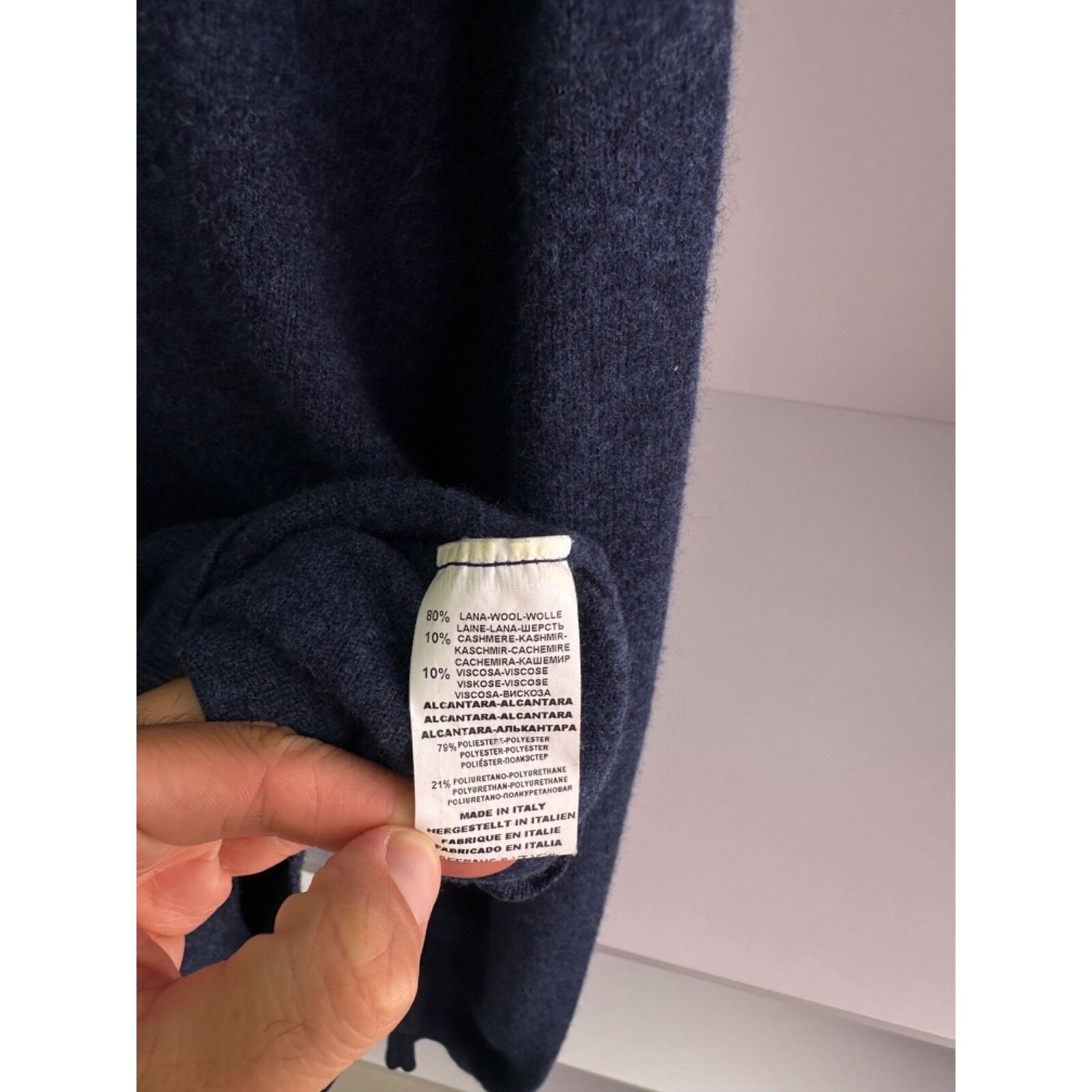 Gran Sasso VTG Gran Sasso Lana Wool V Neck Navy Sweater Size US XL / EU 56 / 4 - 6 Thumbnail