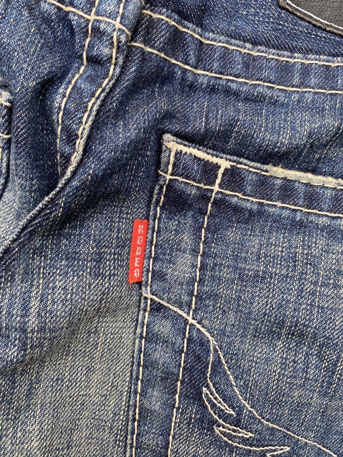 Japanese Brand Flare Rodeo Crown Japan Claw Marks Design Low Rise Denim Size US 30 / EU 46 - 15 Thumbnail