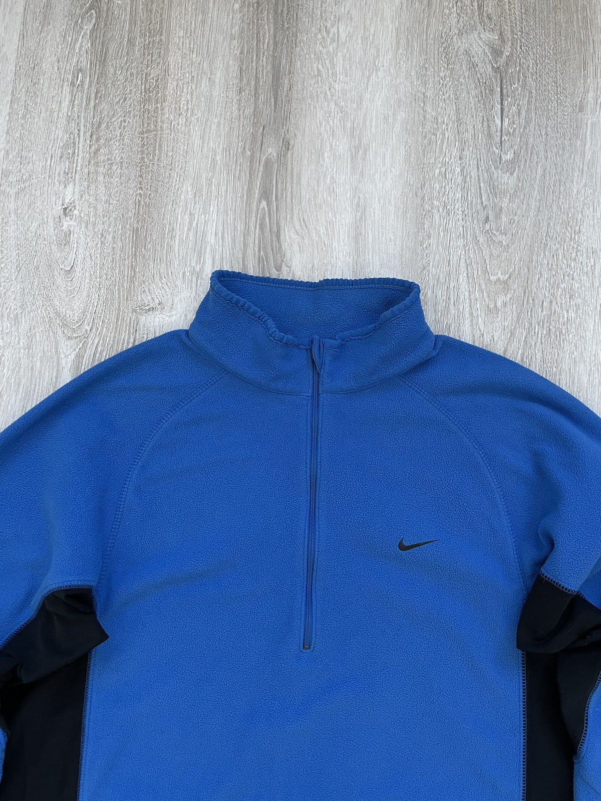 Nike × Vintage Nike Vintage Fleece Therma Fit Blue Drill Swoosh Size US M / EU 48-50 / 2 - 3 Thumbnail