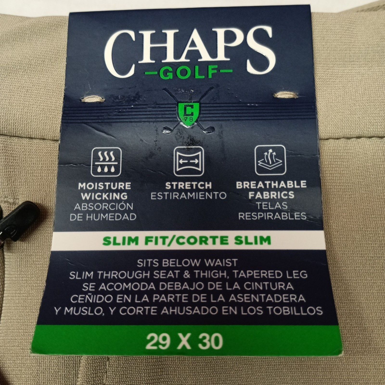 Chaps Chaps Golf Slim Fit Pants Mens 29x30 Khaki Stretch Waistband Size US 29 - 2 Thumbnail