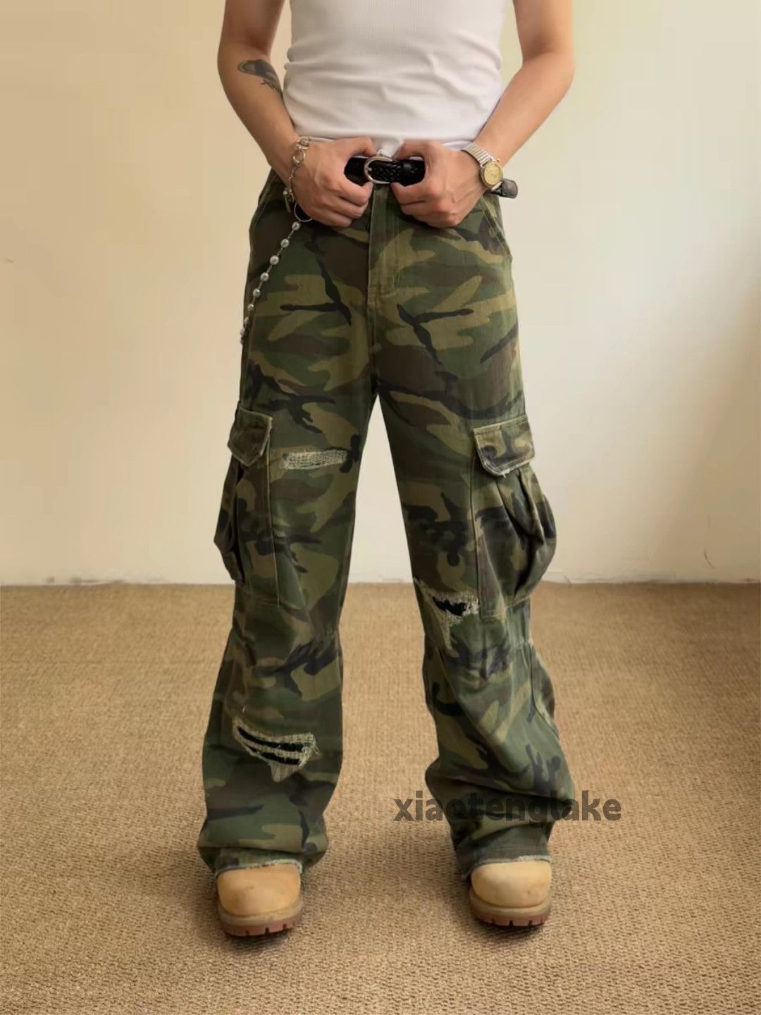 Vintage zx acne ourlegacy style military ripped damaged flared pants Size US 33 - 2 Thumbnail