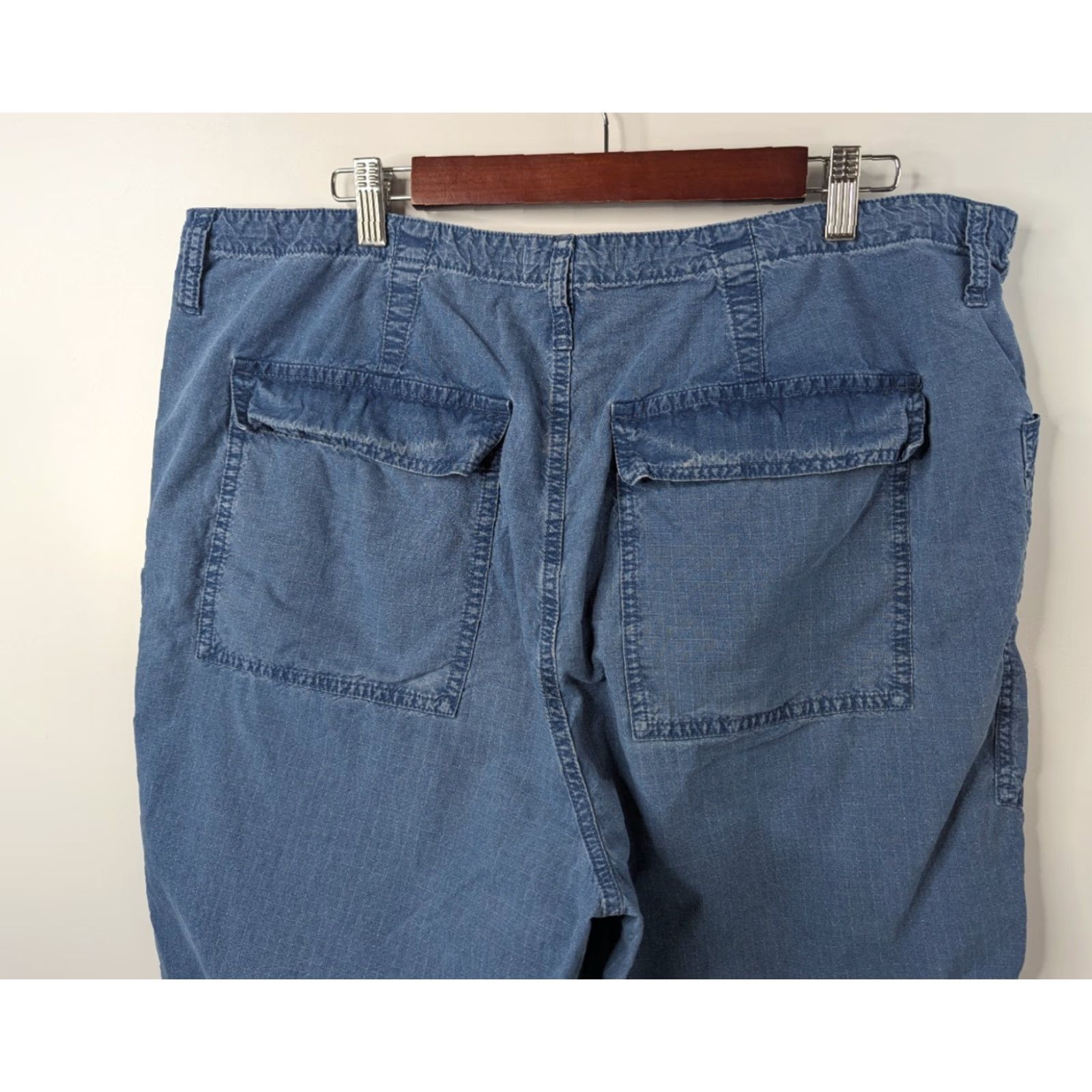 Madewell VINTAGE Madewell Indigo Blue Ripstop Cotton Drawstring Cargo Pants NA151 33 Women Pants Cargo Blue 33 Mens? Size 24" / US 00 / IT 34 - 4 Thumbnail