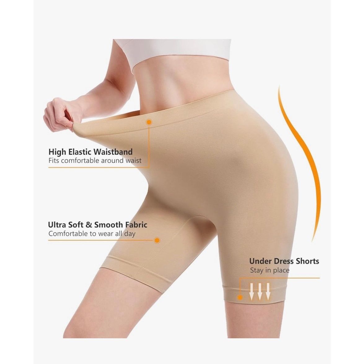 The Unbranded Brand Slip Shorts for Under Dresses Anti Chafing High Waisted Size 27" / US 4 / IT 40 - 2 Thumbnail