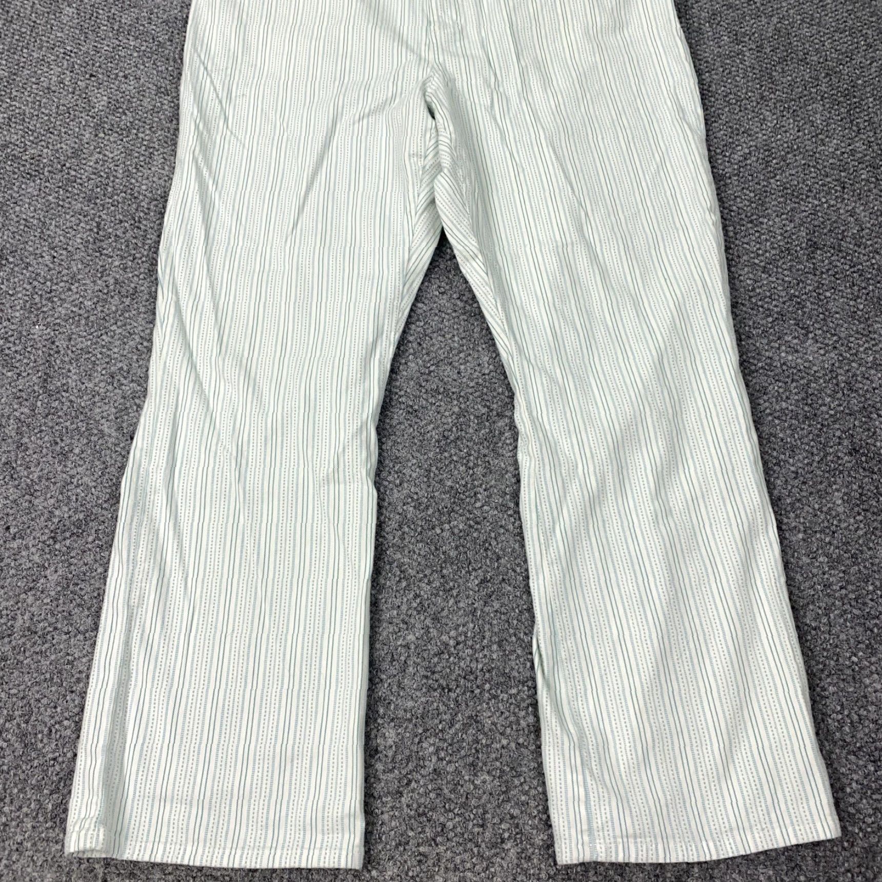 Denim & Co. Denim & Co Pants Womens 18W White Striped Straight Leg Pull On Stretch Casual Size 40" / US 18 - 3 Thumbnail