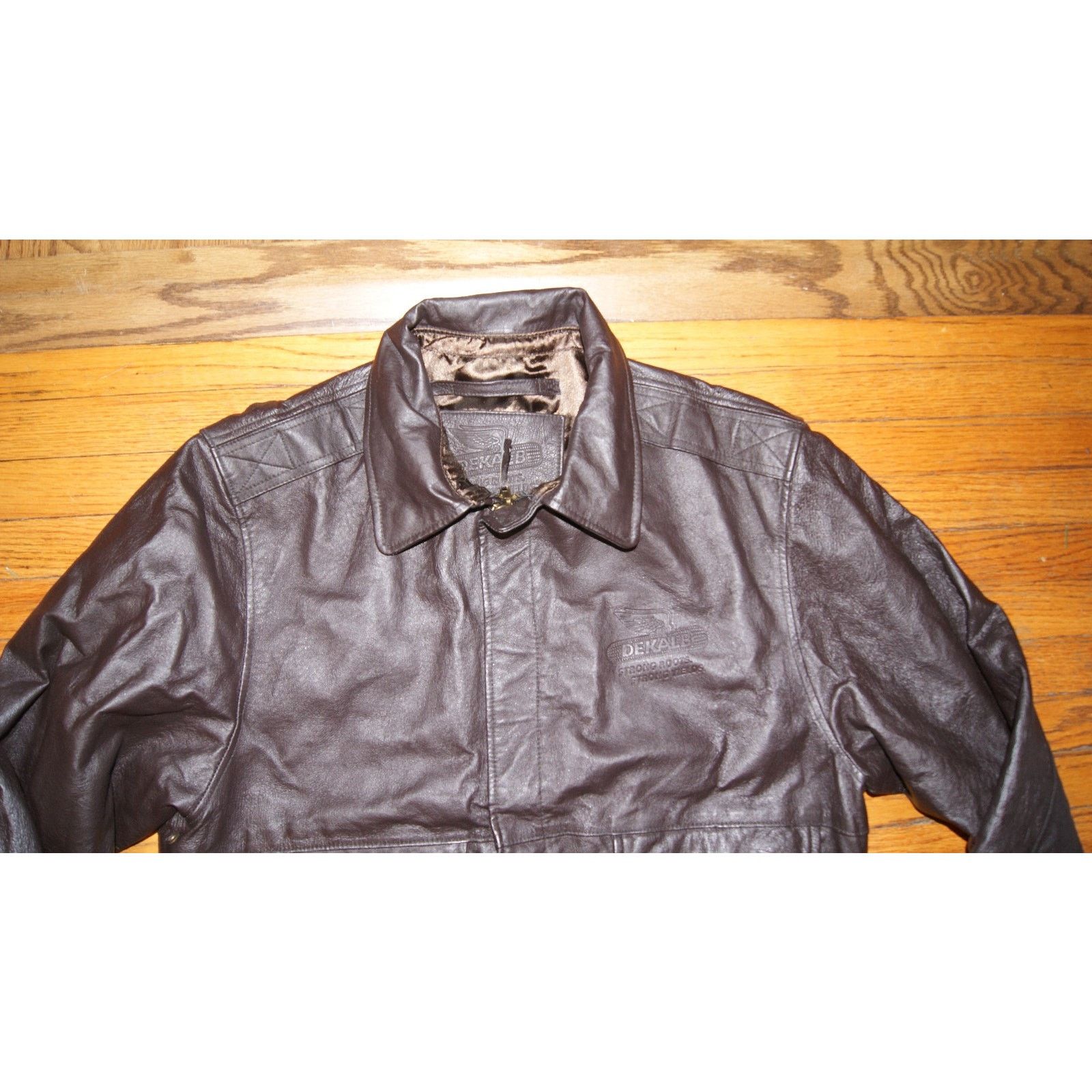Vintage VTG Dekalb Seed Corn Roots Brown Leather Jacket Coat XL Size US XL / EU 56 / 4 - 2 Thumbnail