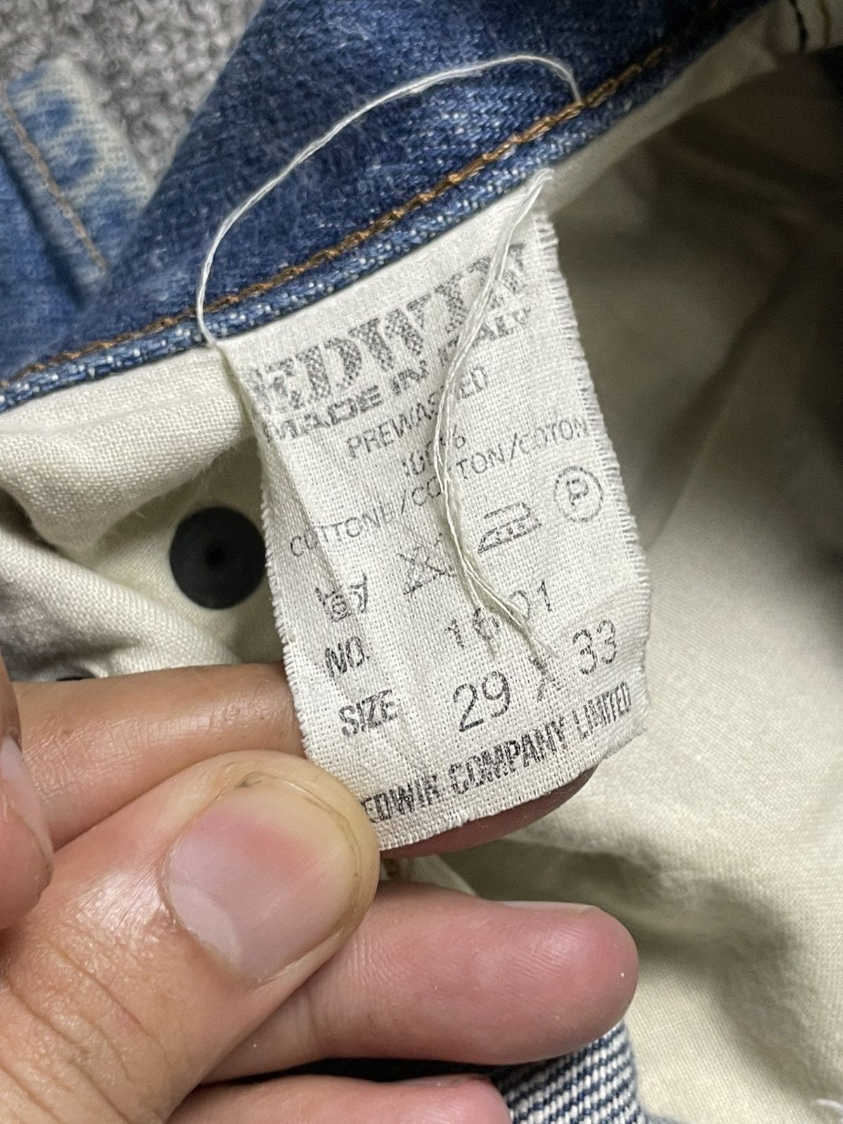 Edwin × Vintage Vintage EDWIN Loose Cut Ripped Jeans (117) Size US 28 / EU 44 - 10 Thumbnail