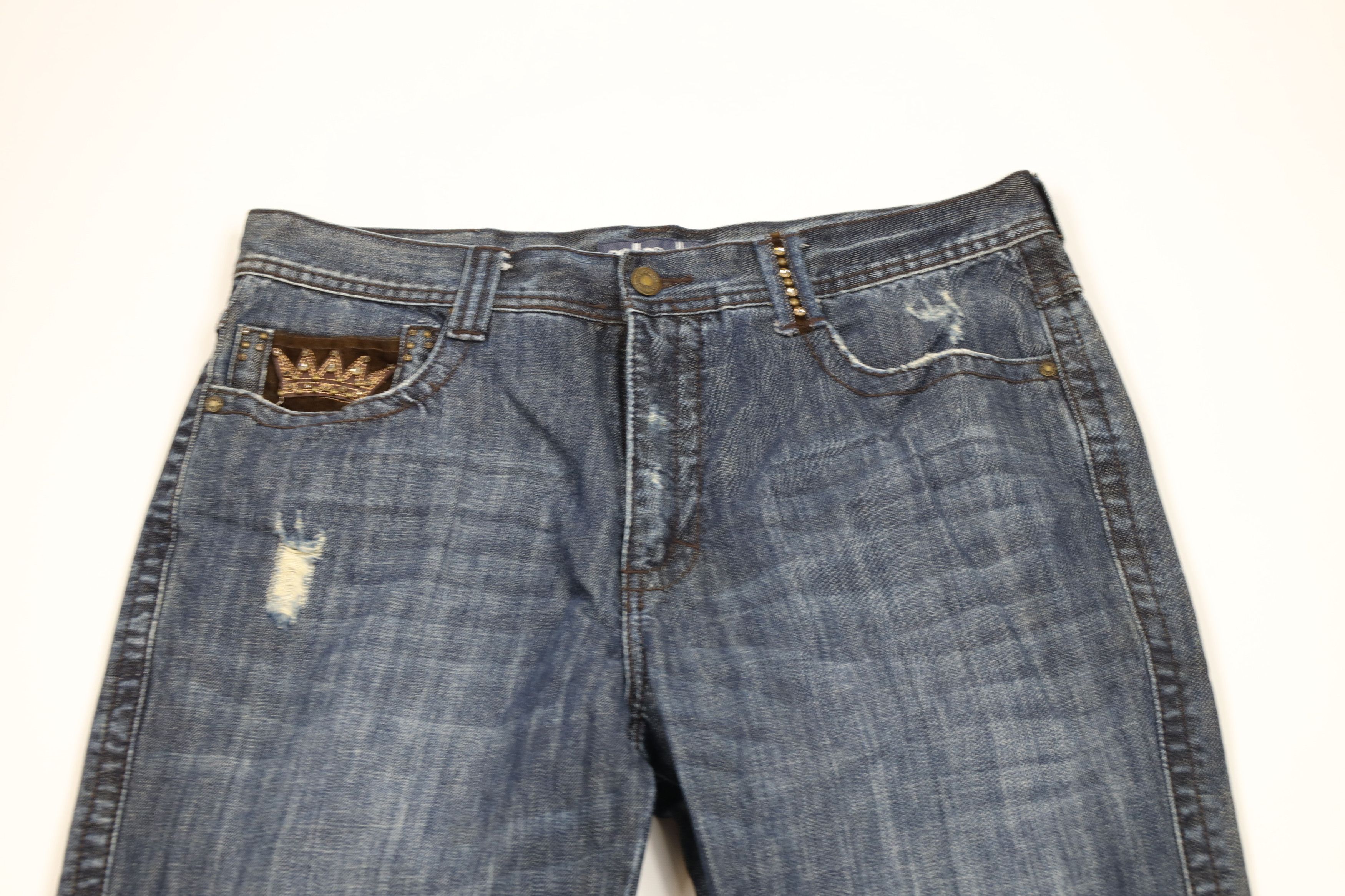Pelle Pelle Vintage Pelle Pelle Limited Edition Trim Wide Leg Jeans Size US 36 / EU 52 - 2 Thumbnail