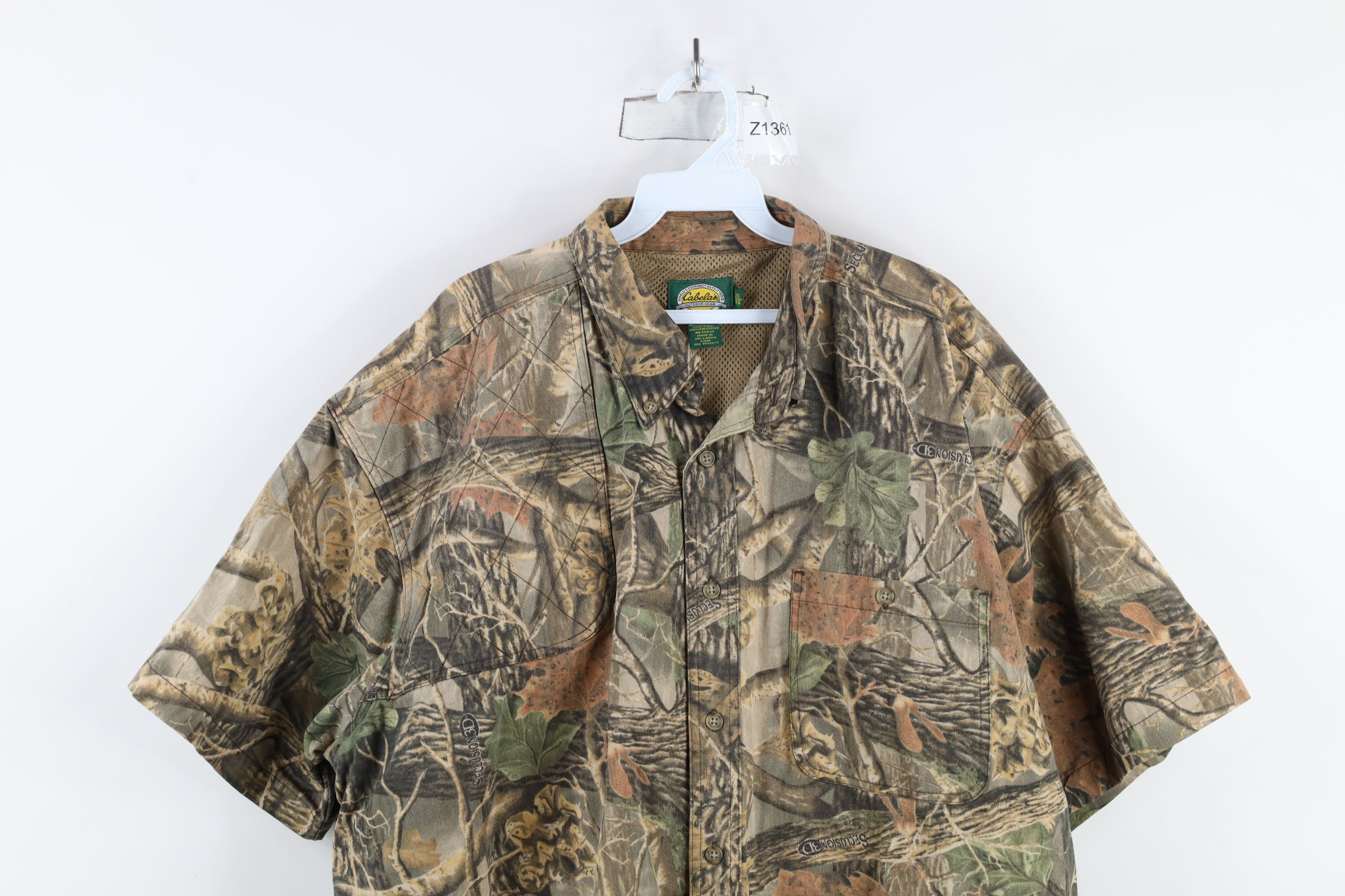 Cabelas × Vintage Vintage Cabelas Camouflage Short Sleeve Shooting Shirt Size US XXL / EU 58 / 5 - 2 Thumbnail