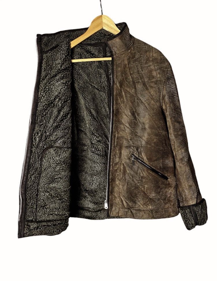 Gaultier Homme Objet Rare Gaultier Homme Objet Crocodile Leather Sherpa Jacket Size US L / EU 52-54 / 3 - 4 Thumbnail