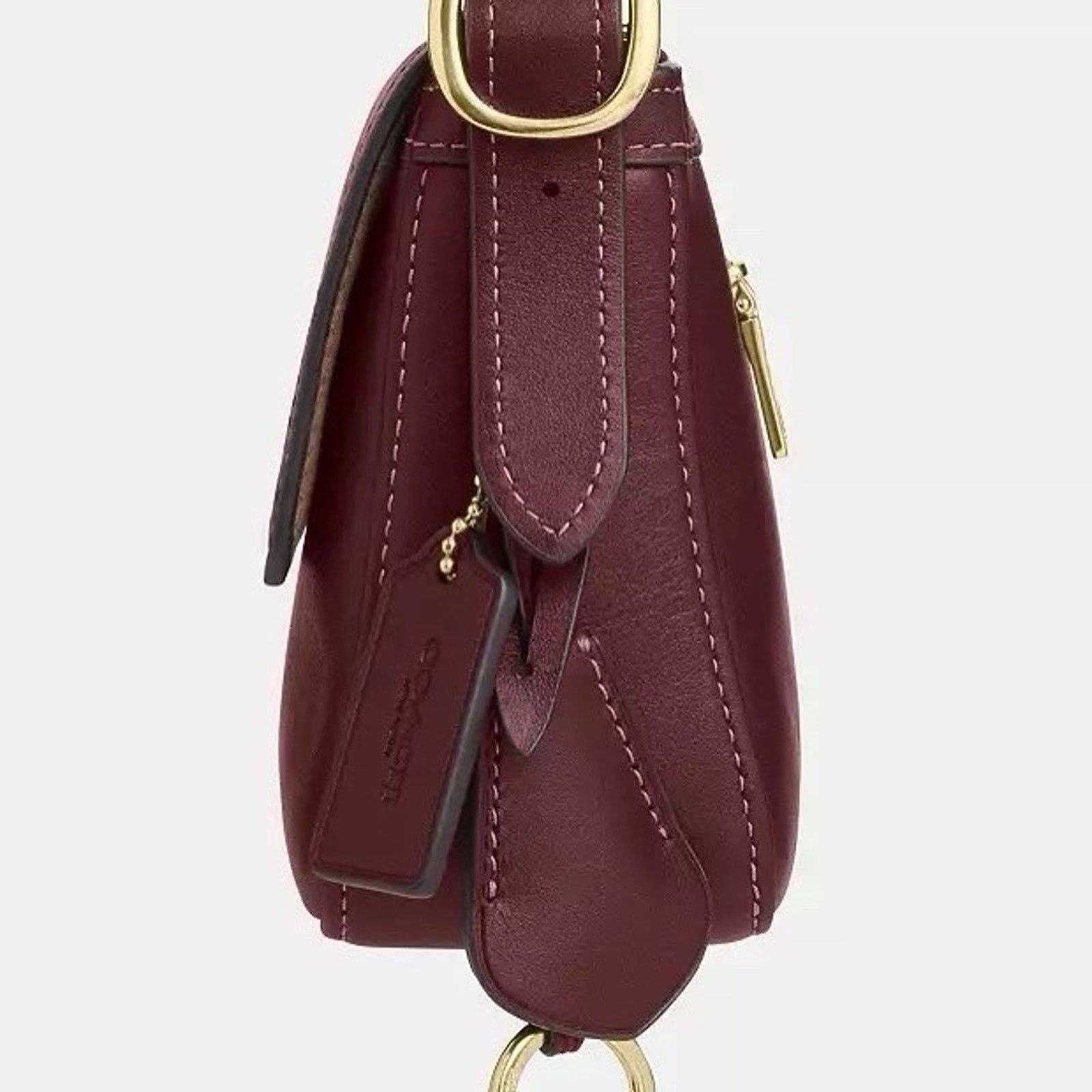 Coach NWT Coach Etta Small Flap Shoulder Bag CCV63 Maroon Size ONE SIZE - 11 Thumbnail