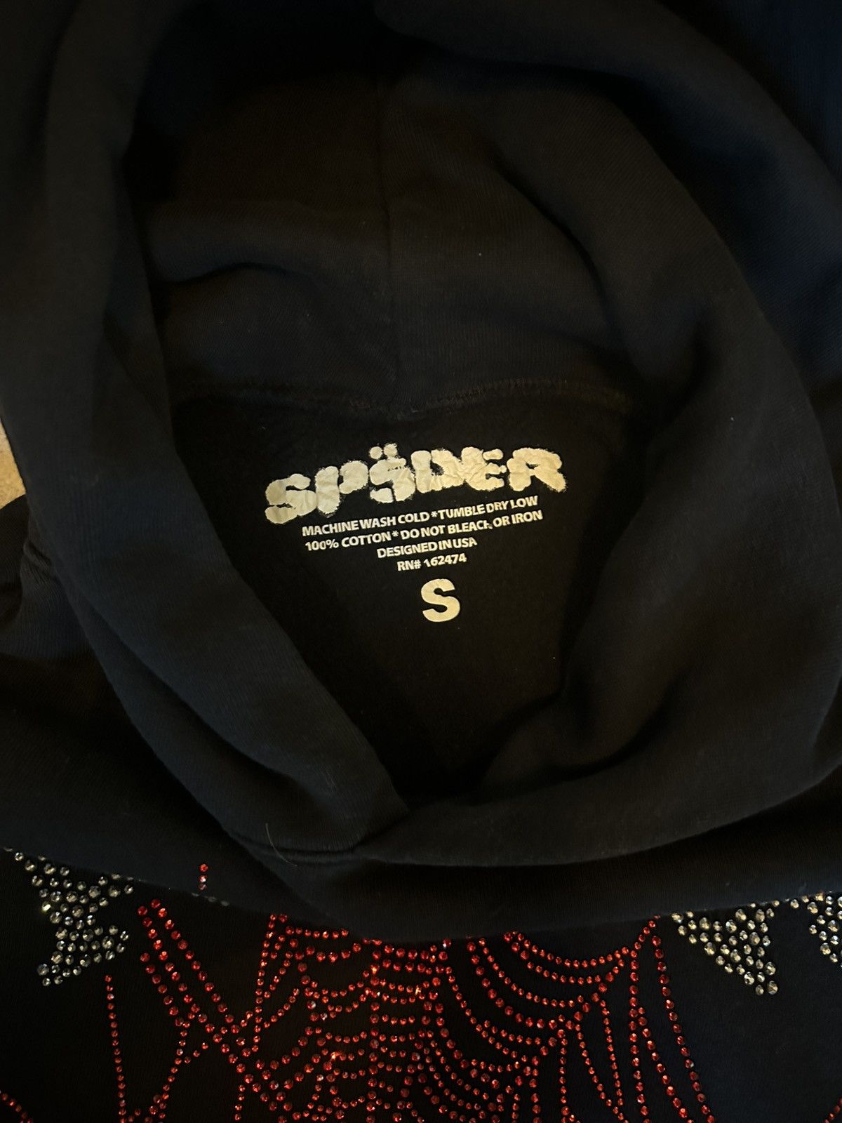 Sp5der Sp5der OG rhinestone logo hoodie (S) Size US S / EU 44-46 / 1 - 2 Thumbnail