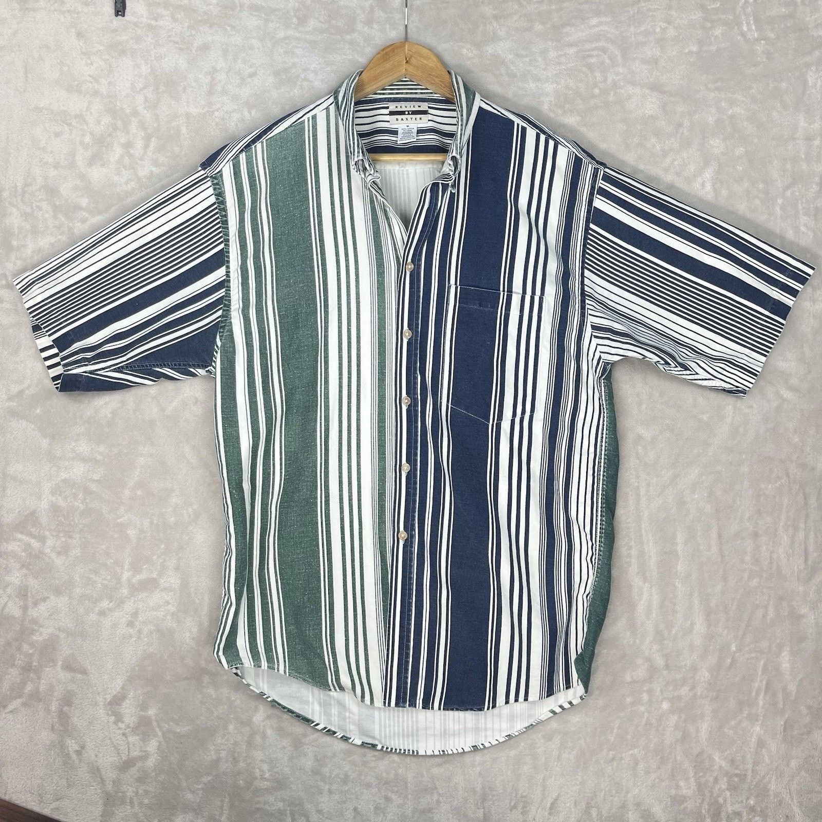 Other Review by Baxter Men's Striped Oversized Denim Shirt 90s Size US M / EU 48-50 / 2 - 2 Thumbnail