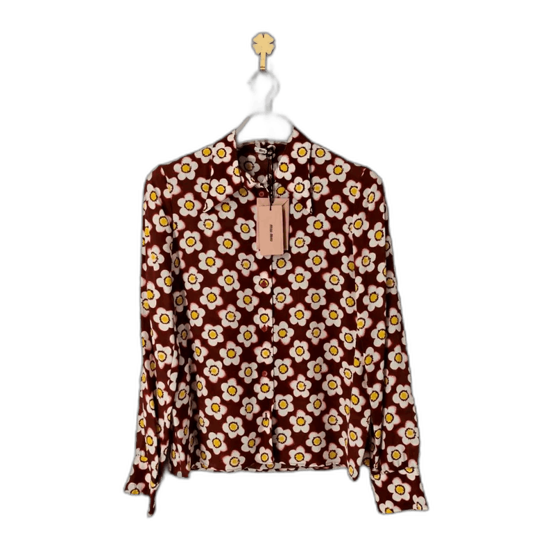 Miu Miu MiuMiu Floral Long Sleeve Shirt with Tags-yf Size US M / EU 48-50 / 2 - 1 Thumbnail