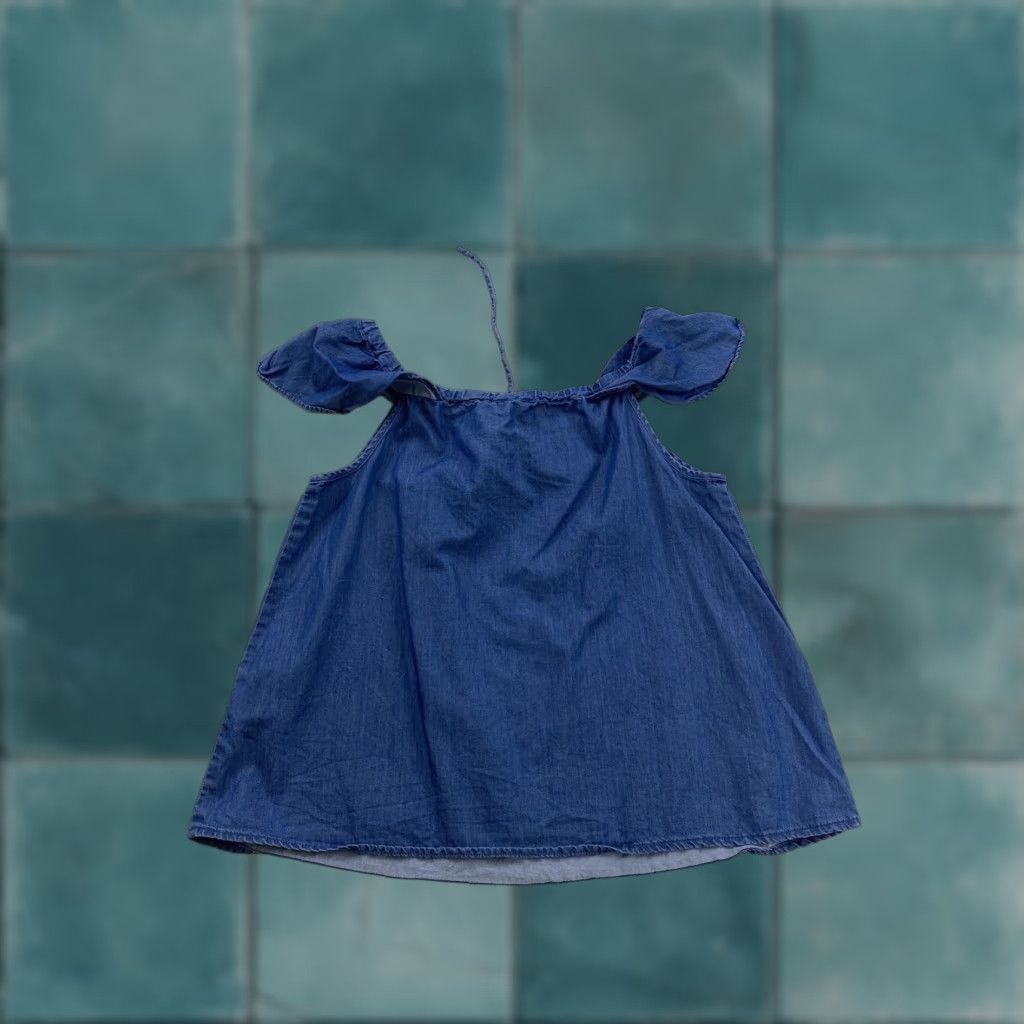 J.Crew J.Crew Blue Chambray Sleeveless Blouse Womens 2XS Tank Cap Sleeve Shirt Cute Basic Vibe Size XXS / US 00 / IT 34 - 1 Thumbnail