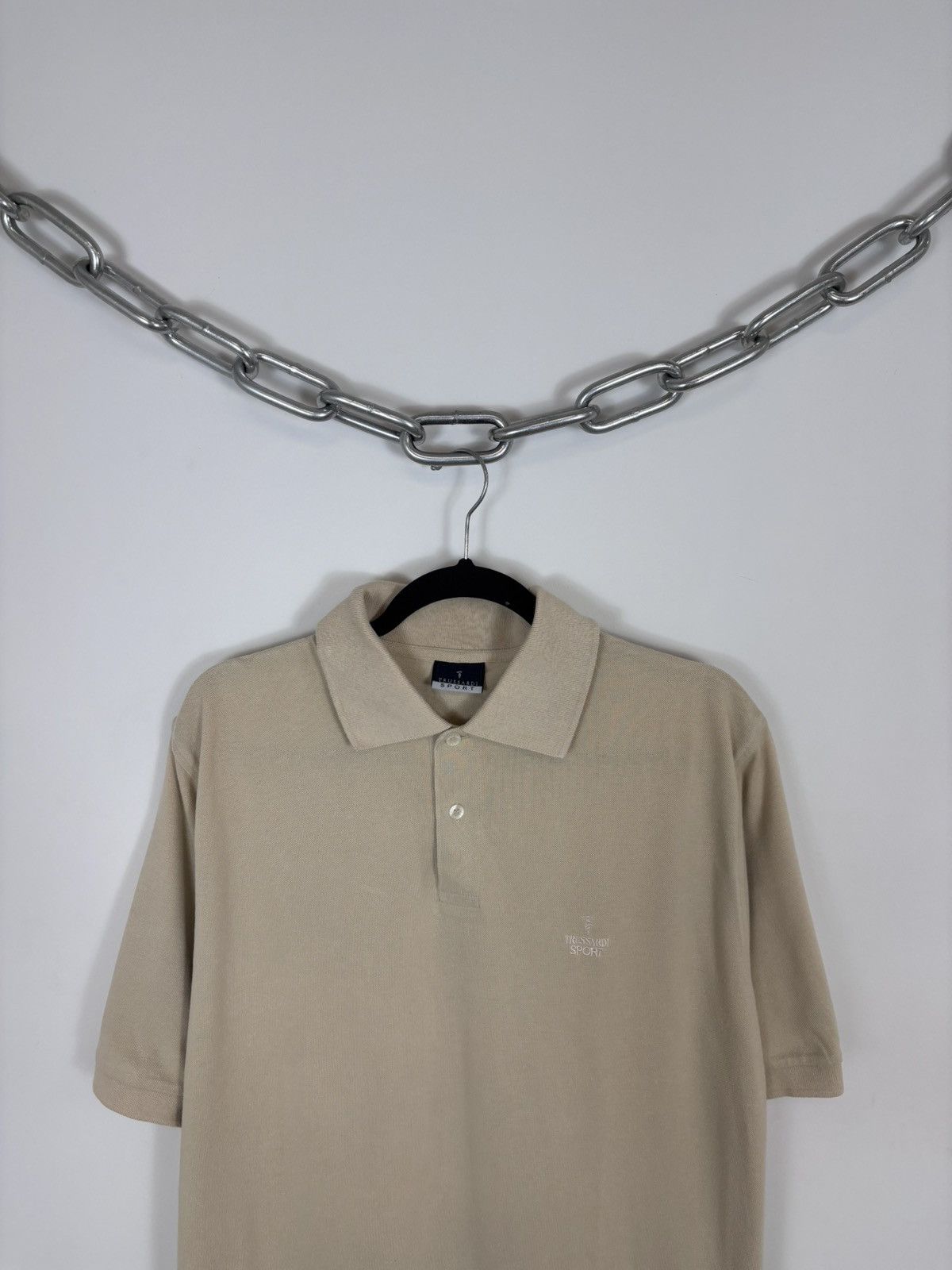 Trussardi Trussardi Sport Vintage Men’s Cotton Beige Polo Shirt Size US XL / EU 56 / 4 - 2 Thumbnail