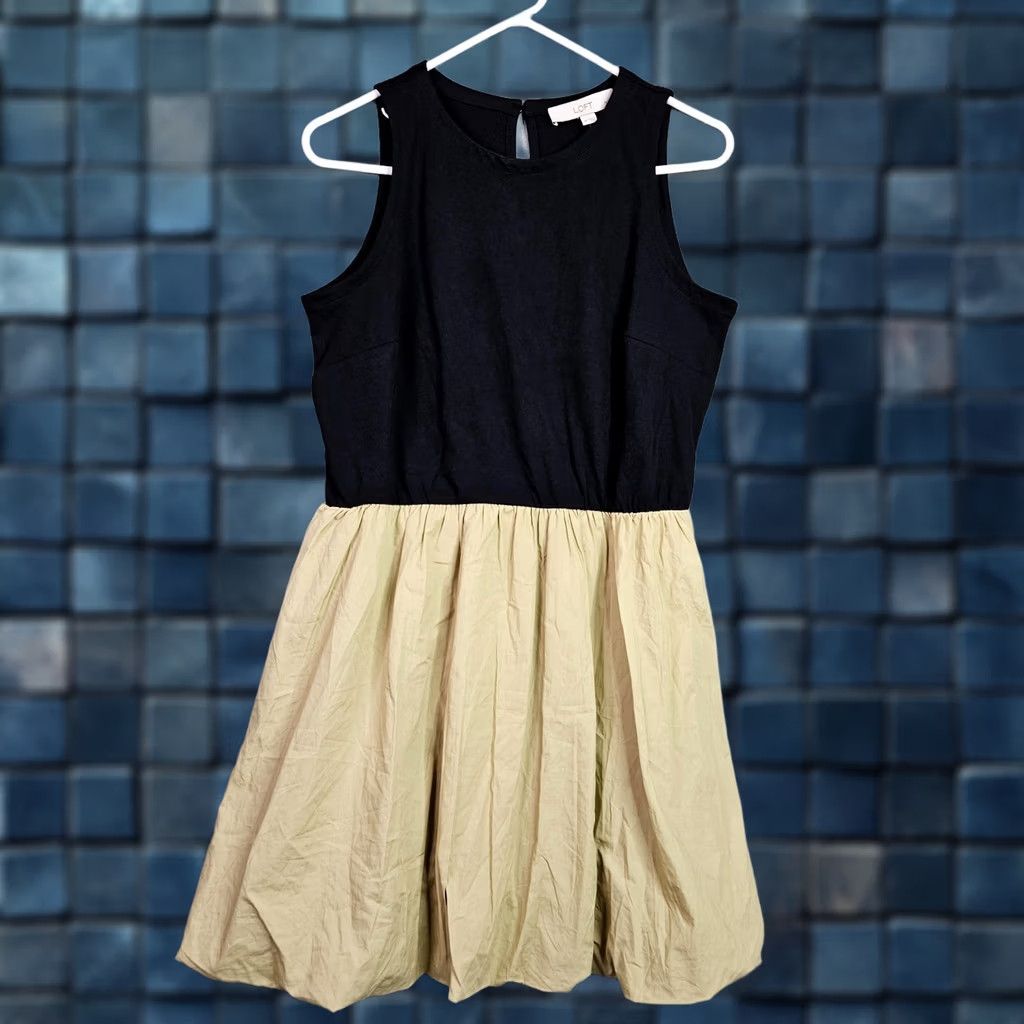 Loft LOFT By Ann Taylor Women's Mini Dress Bubble Hem Sleeveless PM Petite Multicolor Cotton Blend Short Dress Size PM NEW I guess Size M / US 6-8 / IT 42-44 - 1 Thumbnail