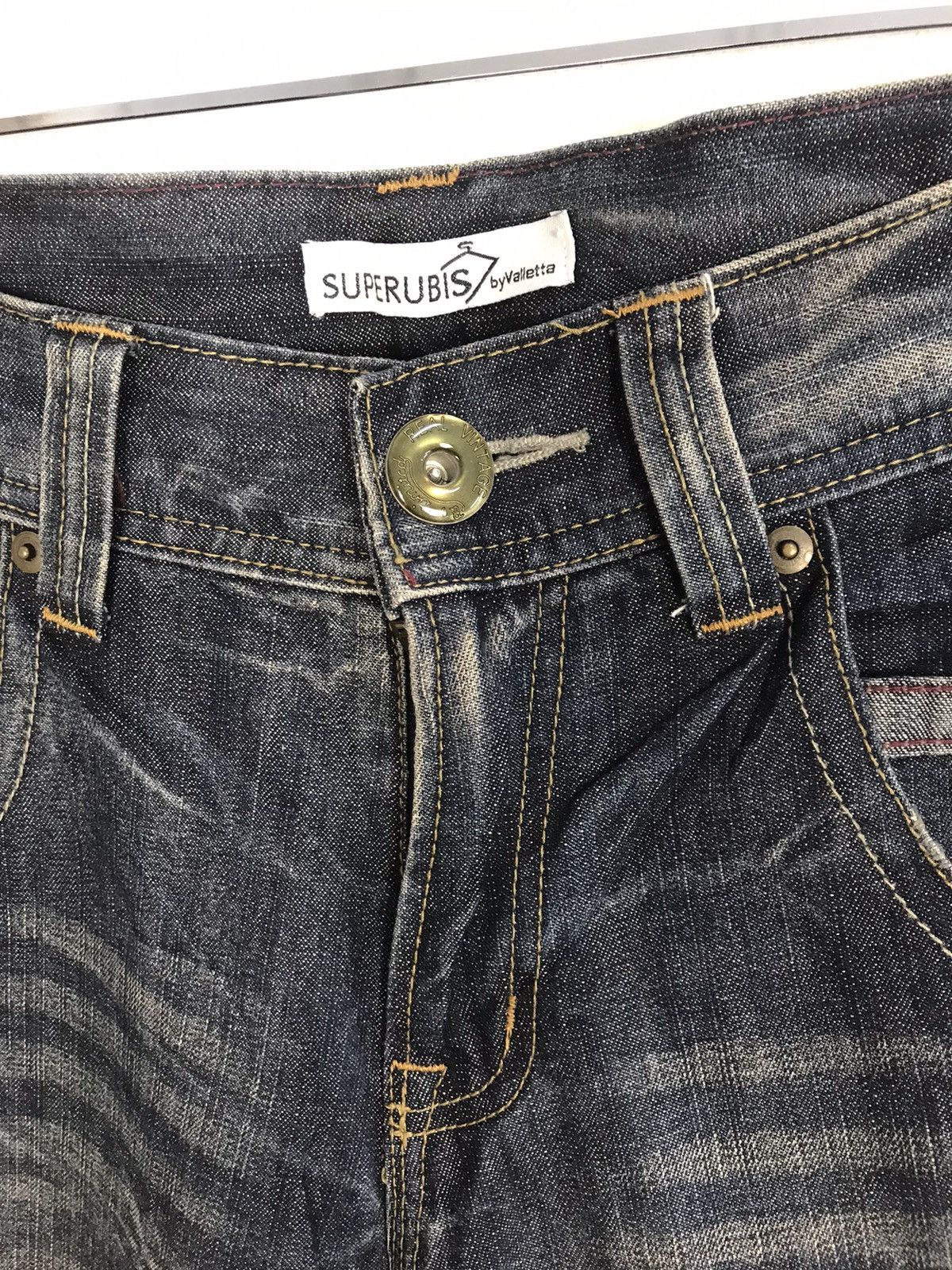 Japanese Brand Superubis By Valetta Whisker Indigo Denim Jeans Size US 30 / EU 46 - 5 Thumbnail