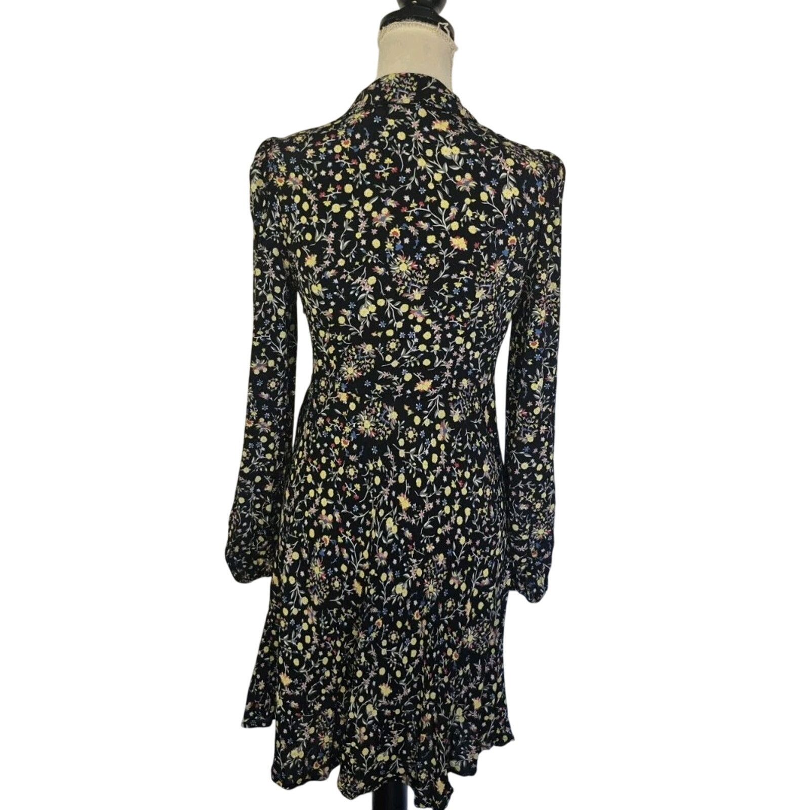 Boden New Boden Women's Tie Neck Black Fit Flare Dress US 4R Size S / US 4 / IT 40 - 4 Thumbnail