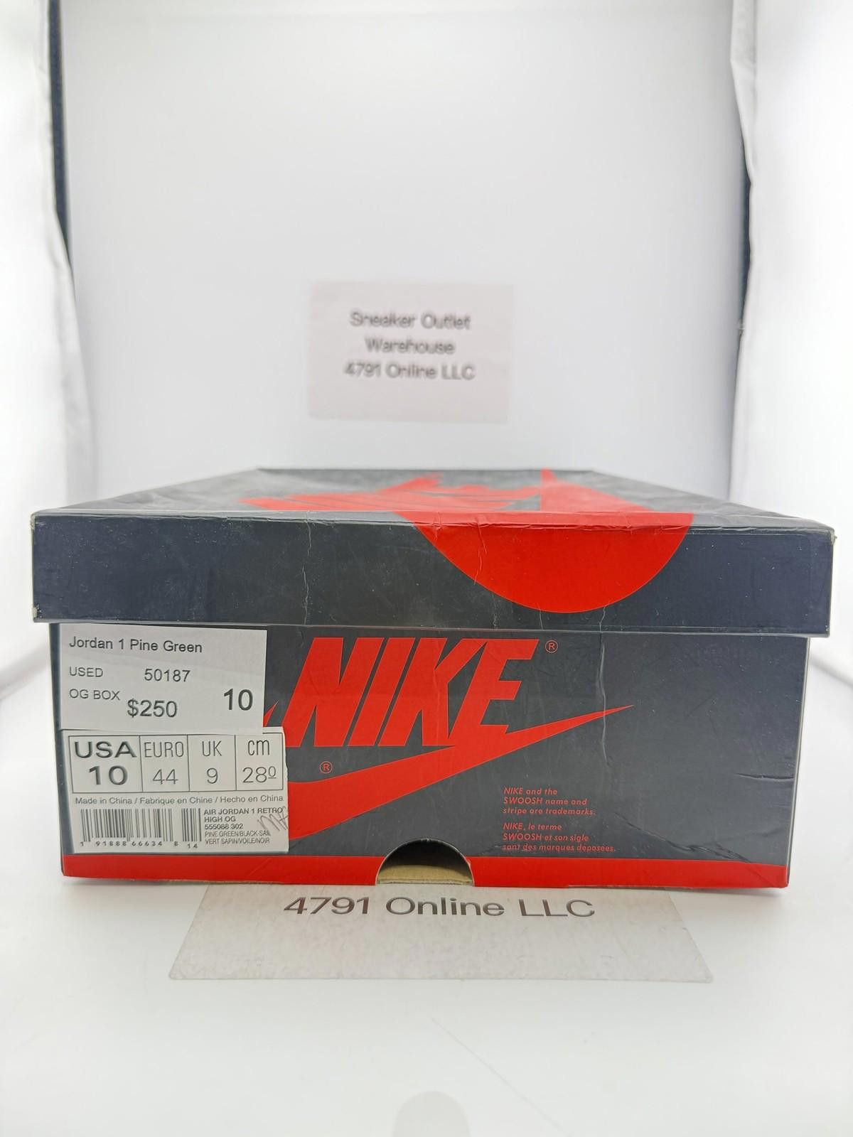 Nike Jordan 1 Pine Green US 10 Used with Box 555088-302 Size US 10 / EU 43 - 7 Thumbnail