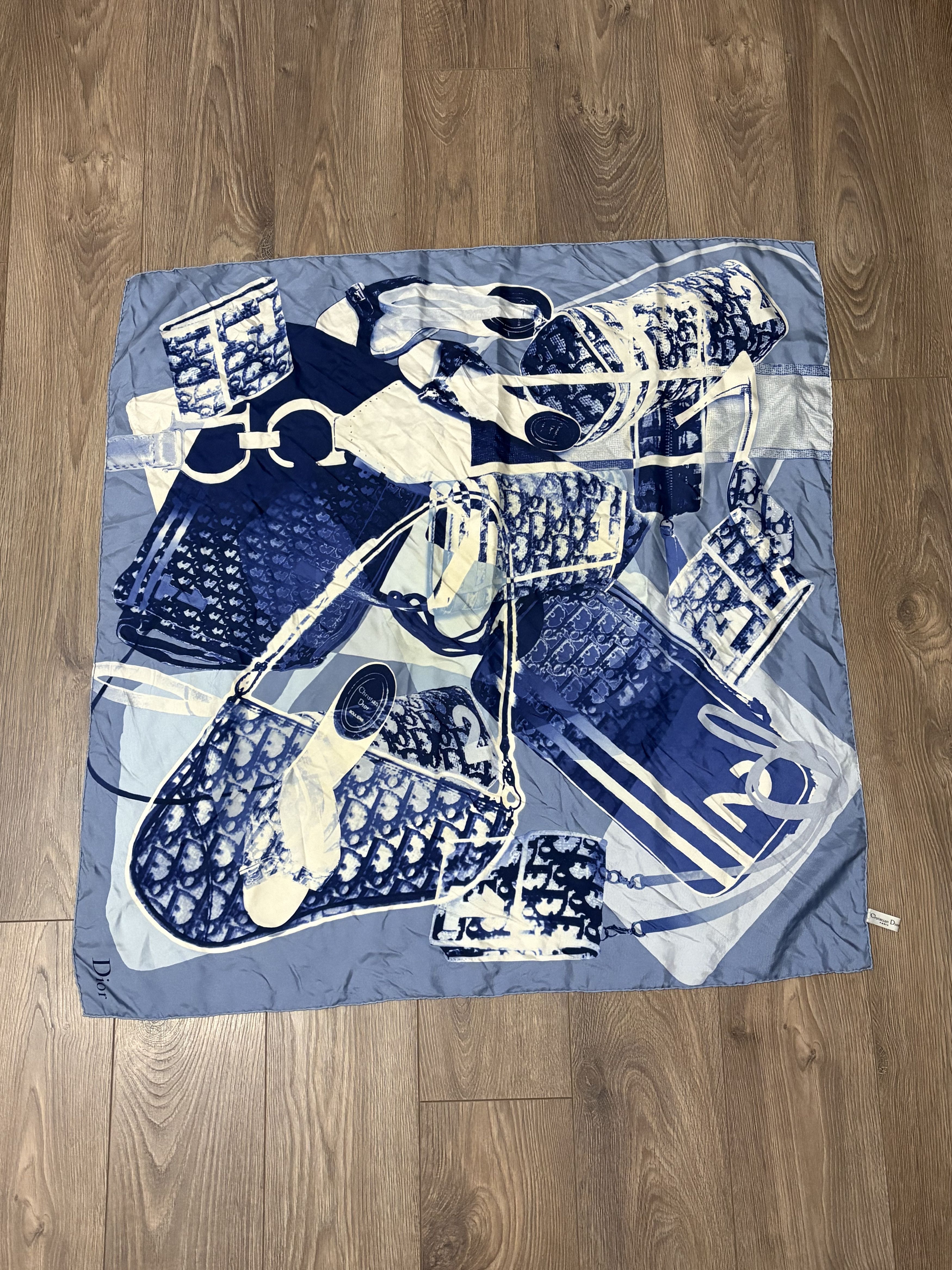 Christian Dior Monsieur Christian Dior Silk Scarf Blue Monogram Accessories Art Size ONE SIZE - 1 Thumbnail